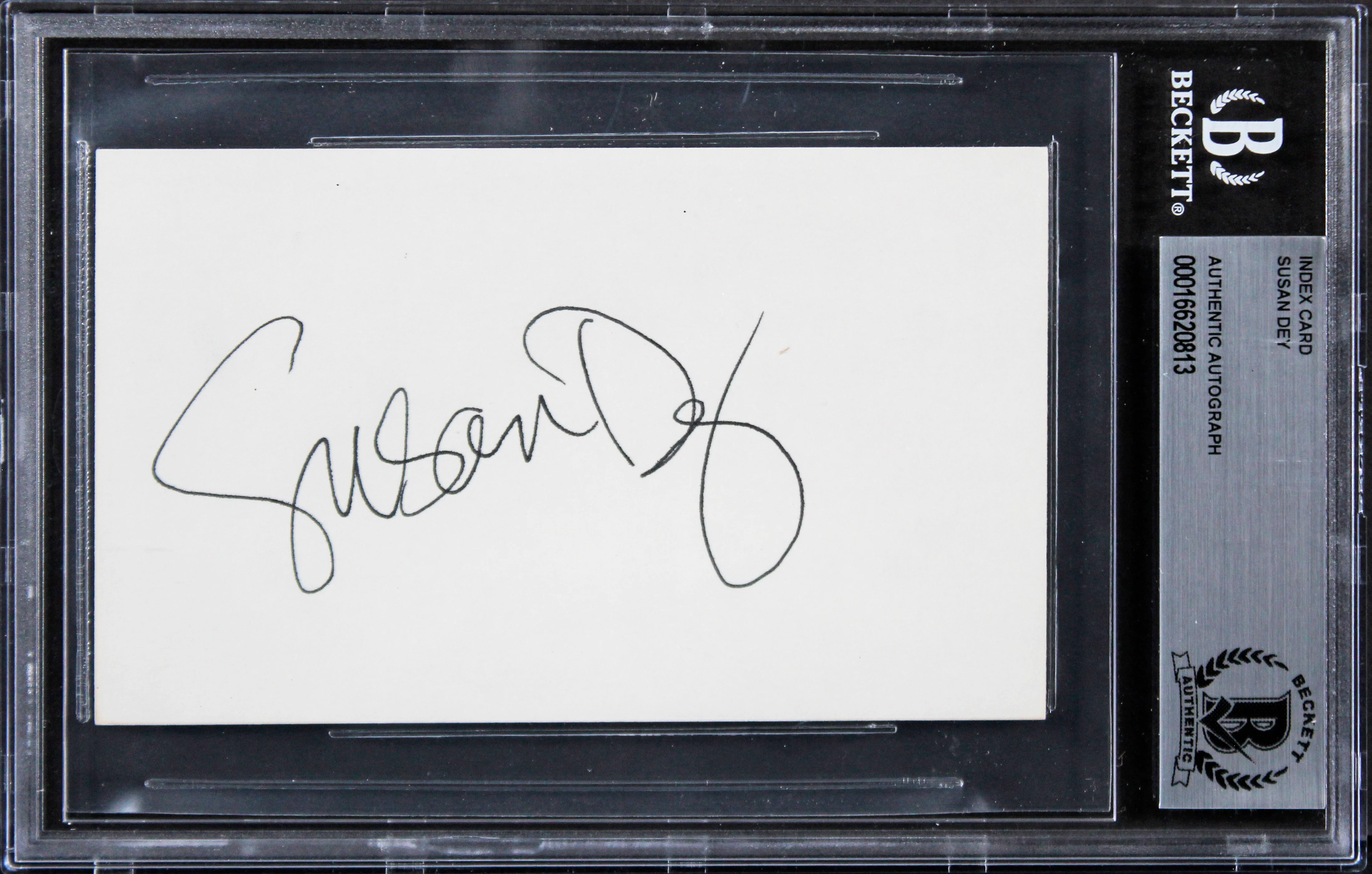 Susan Dey The Partridge Family Signed 3x5 Index Card w/ Black Sig BAS Slabbed - Image 2