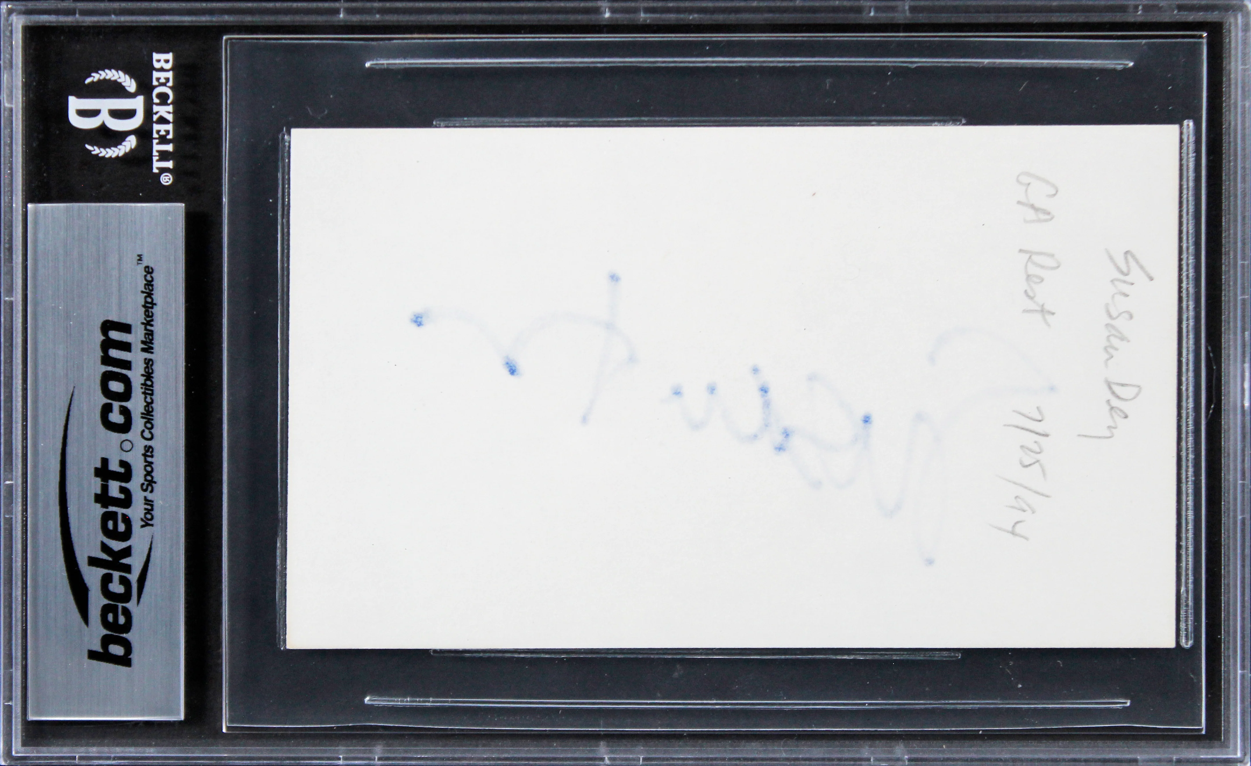 Susan Dey The Partridge Family Signed 3x5 Index Card w/ Blue Sig BAS Slabbed - Image 3