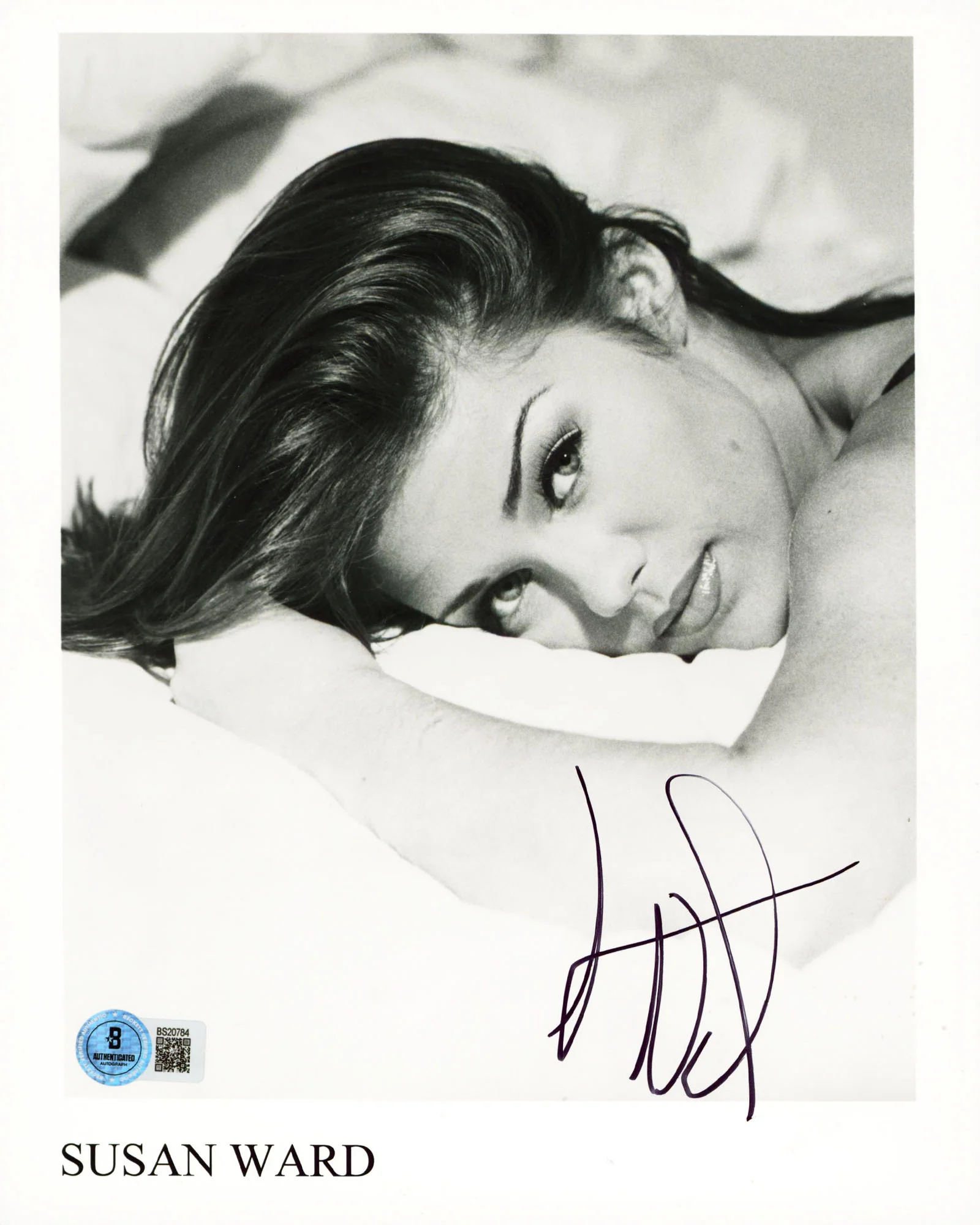 Susan Ward Sunset Beach Authentic Signed 8x10 Black & White Photo BAS #BS20784