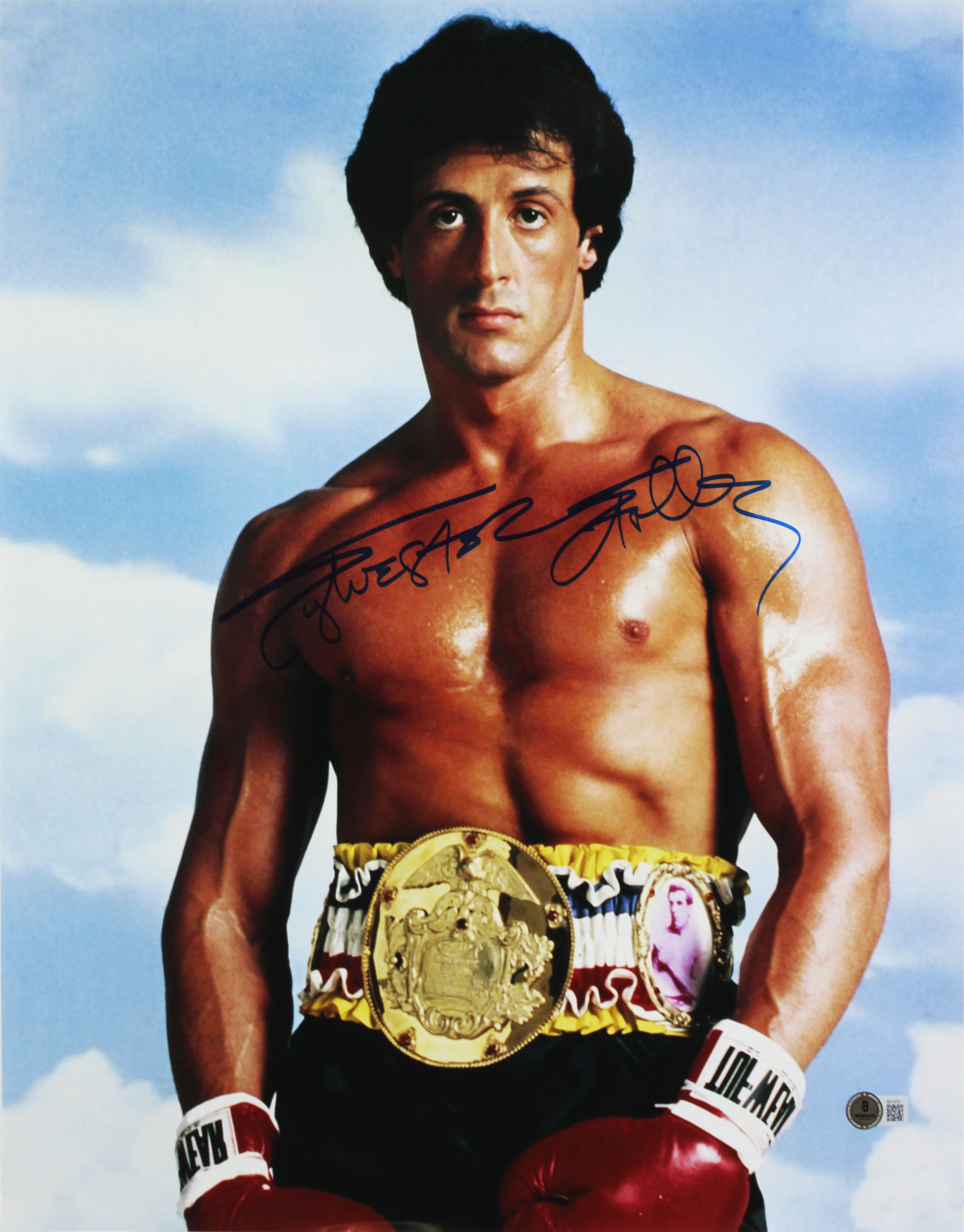 Sylvester Stallone Rocky Authentic Signed 16x20 Vertical Sky Photo BAS LOA 2 - Image 2