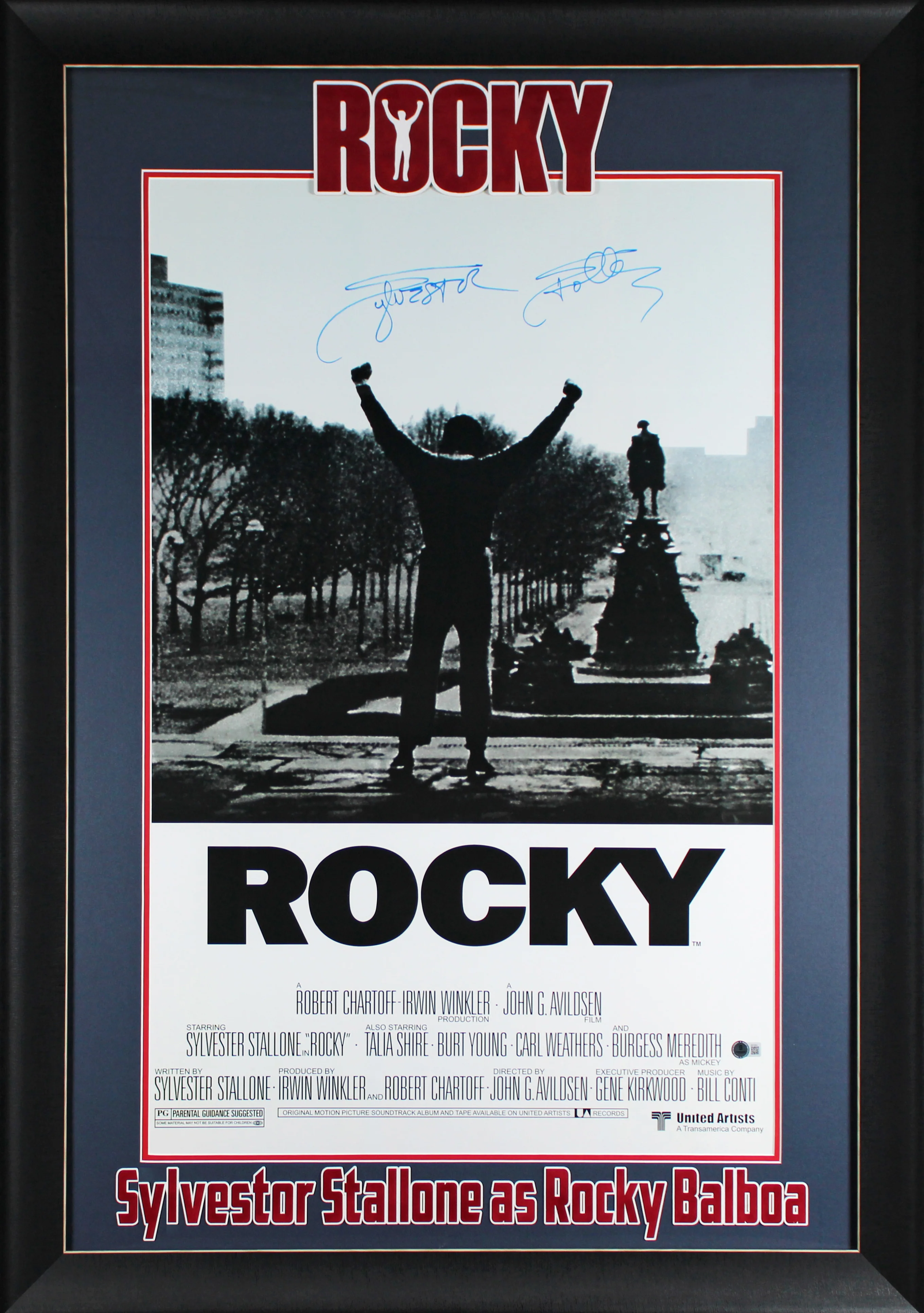 Sylvester Stallone Rocky Authentic Signed & Framed 24x36 Poster Autographed BAS - Image 2