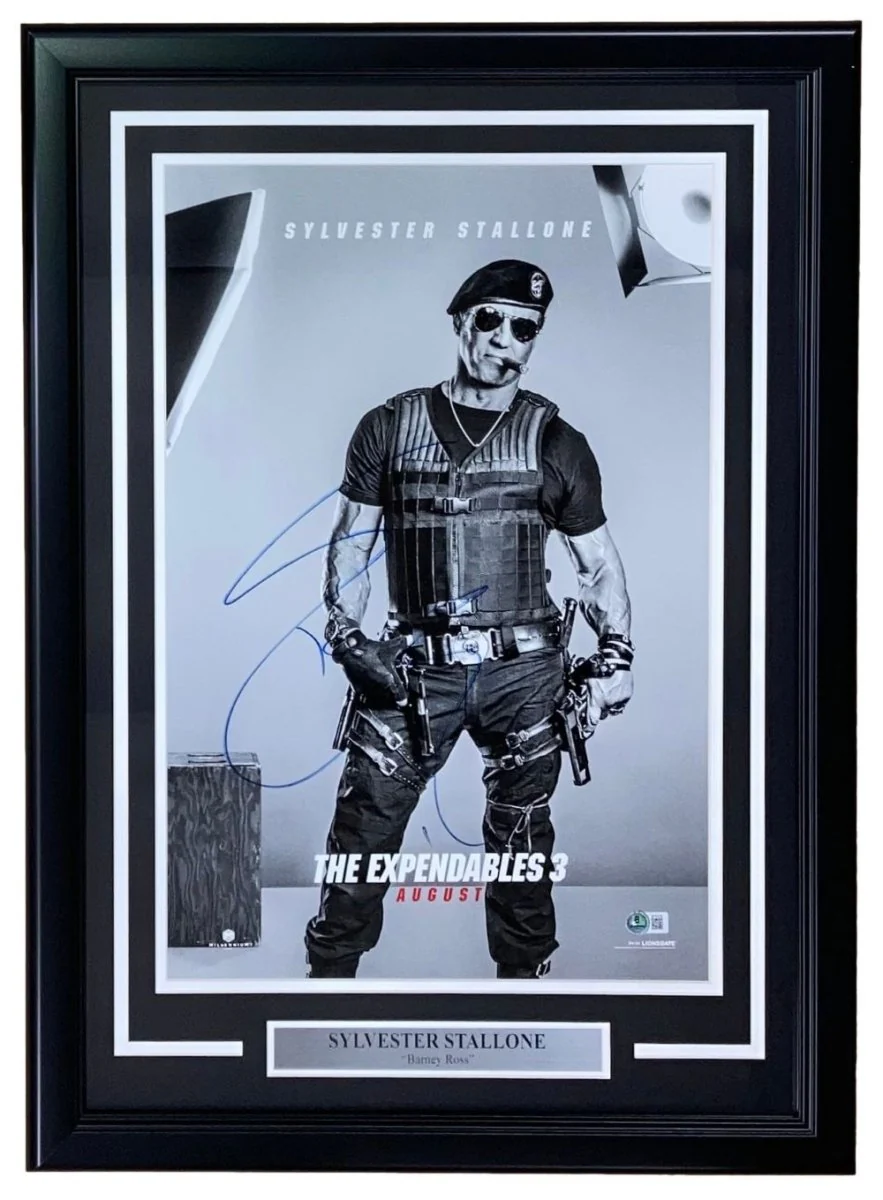 Sylvester Stallone Signed Framed 14x20 Expendables Photo BAS