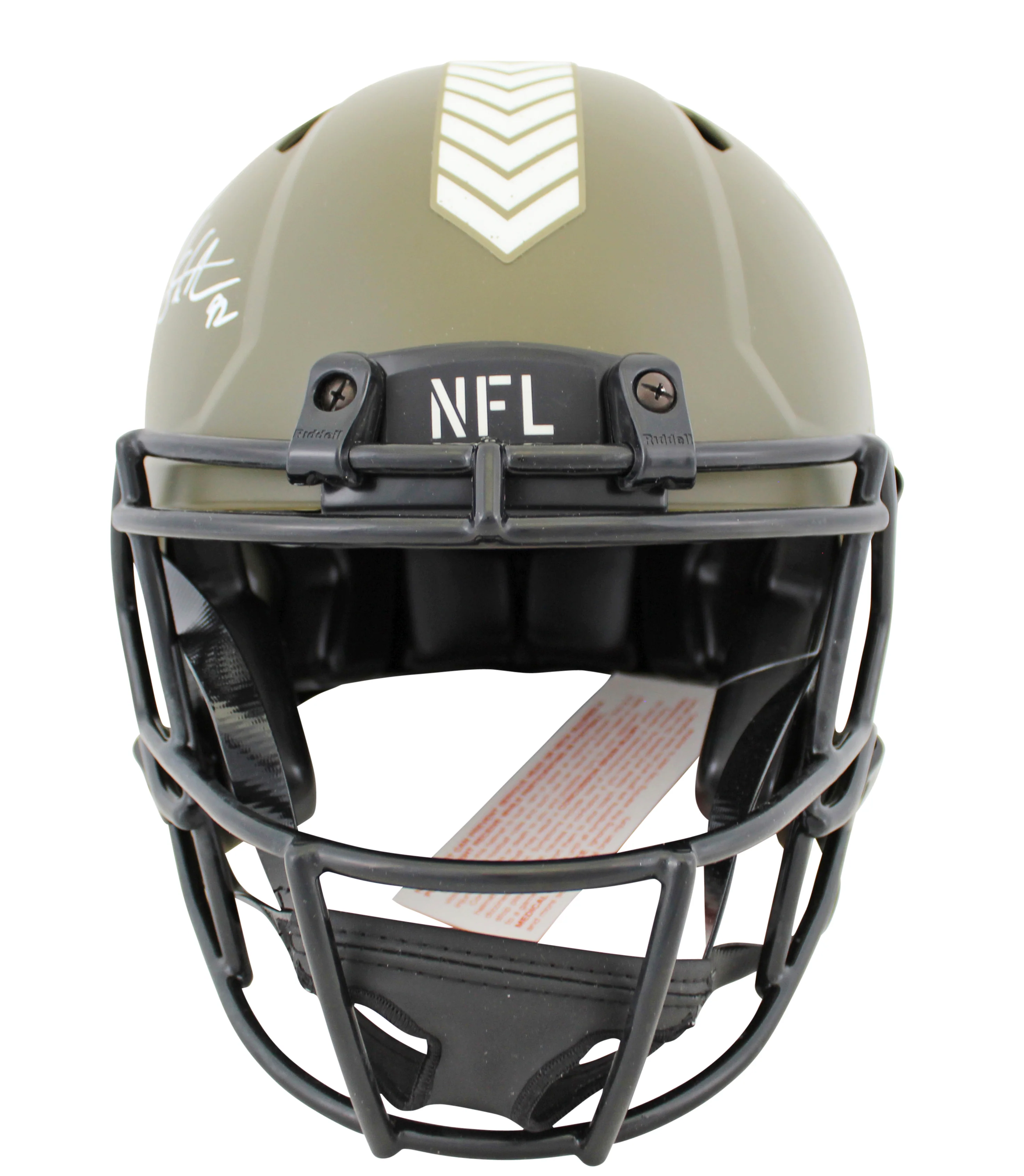 T.J. Watt & Michael Strahan 22.5 Sacks Signed STS F/S Speed Proline Helmet BAS W - Image 4