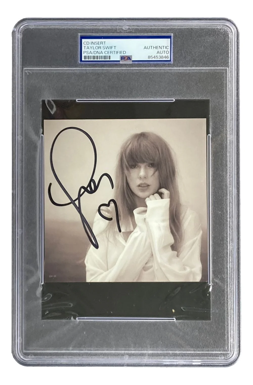 Taylor Swift Signed RARE HEART Tortured Poets Department CD Insert PSA