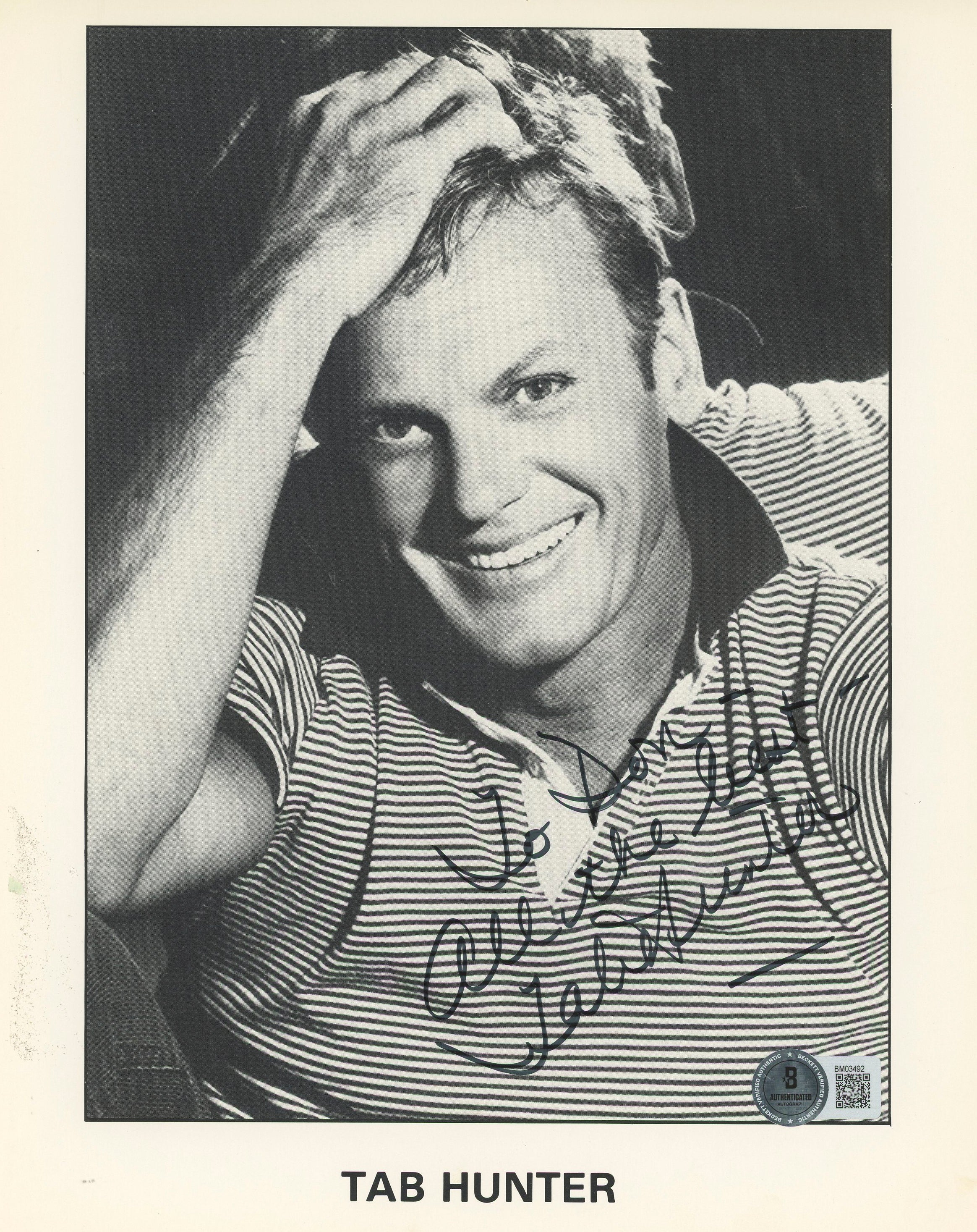 Tab Hunter Grease 2 "All The Best" Authentic Signed 8x10 Photo BAS #BM03492 - Image 2
