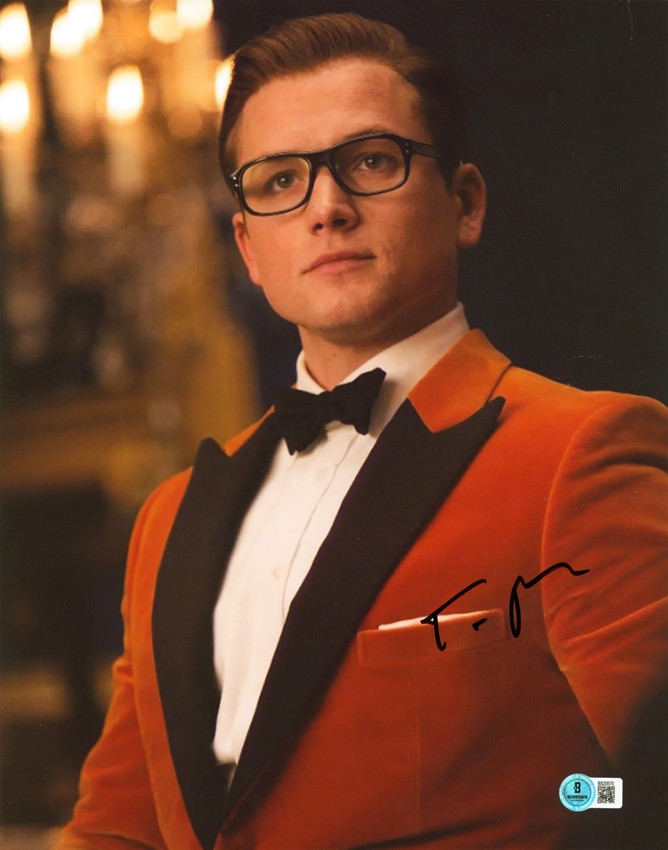 Taron Egerton Kingsman Secret Service Authentic Signed 11x14 Photo BAS #BS20570 - Image 2