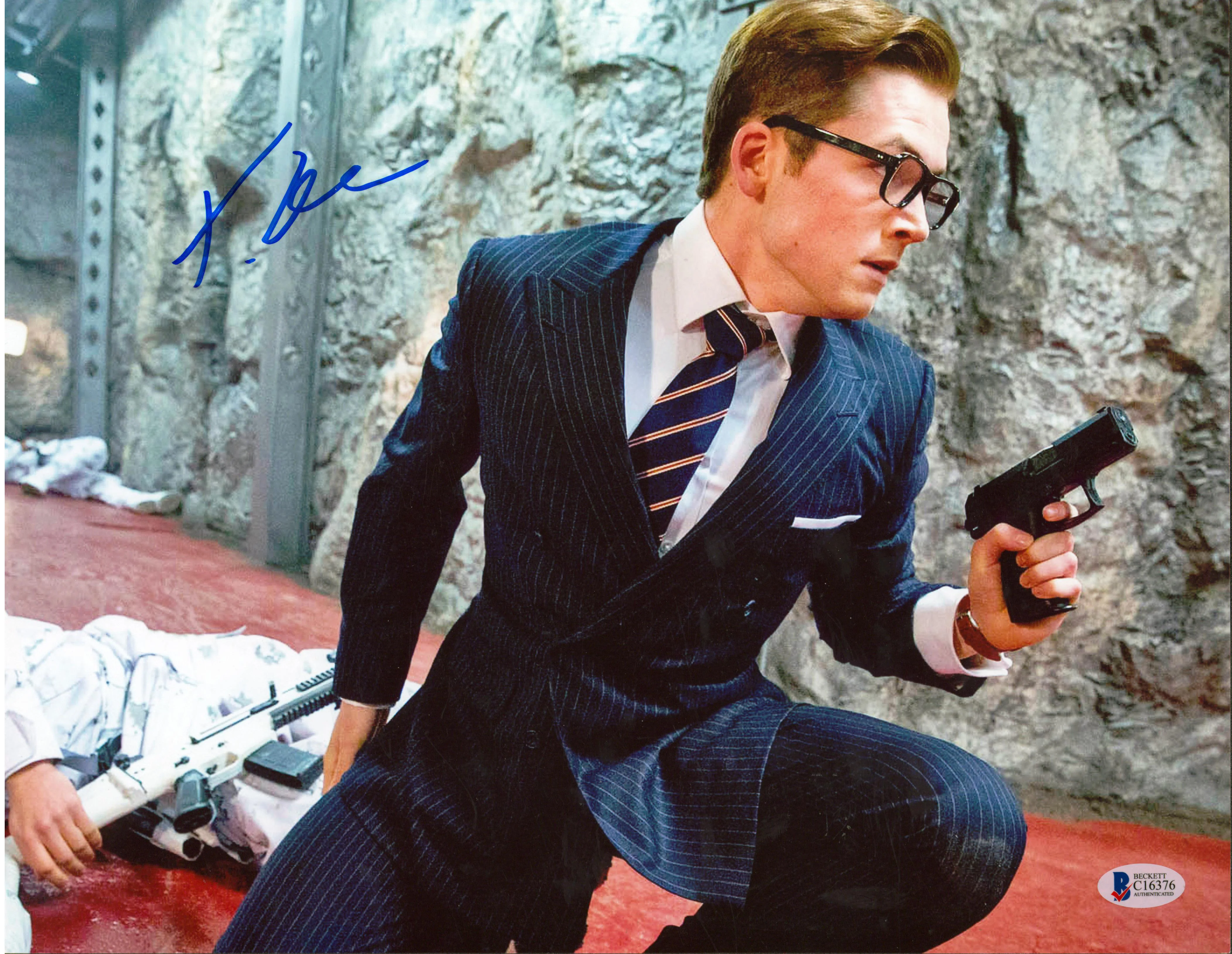 Taron Egerton Kingsman The Secret Service Signed 11x14 Photo BAS #C16376 - Image 2