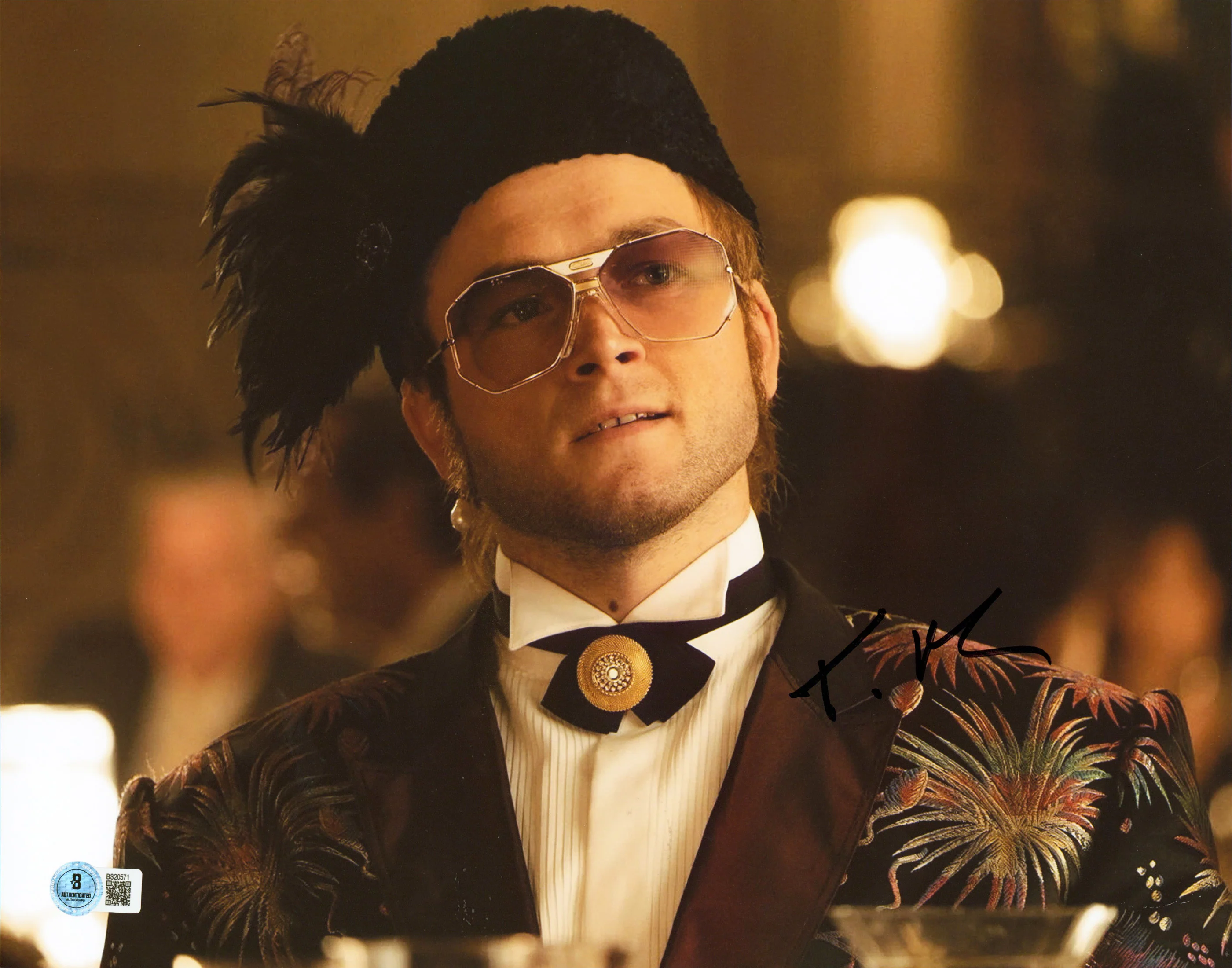 Taron Egerton Rocketman Authentic Signed 11x14 Horizontal Photo BAS #BS20571 - Image 2