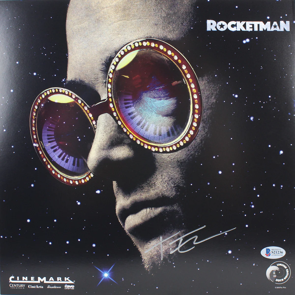 Taron Egerton Rocketman Authentic Signed 12x12 Album Flat Photo BAS #S21236 - Image 2