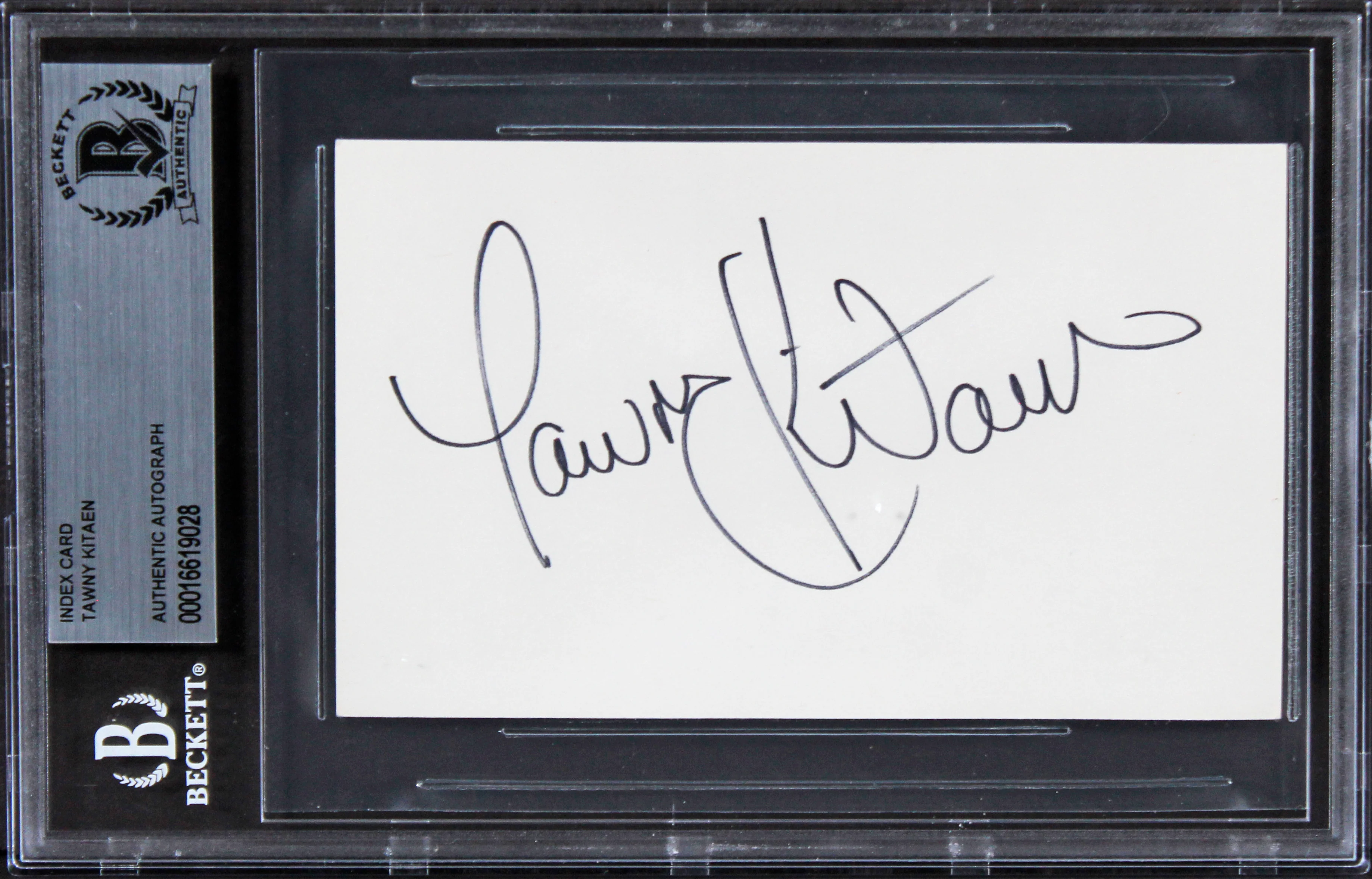 Tawny Kitaen California Girls Authentic Signed 3x5 Index Card BAS Slabbed - Image 2