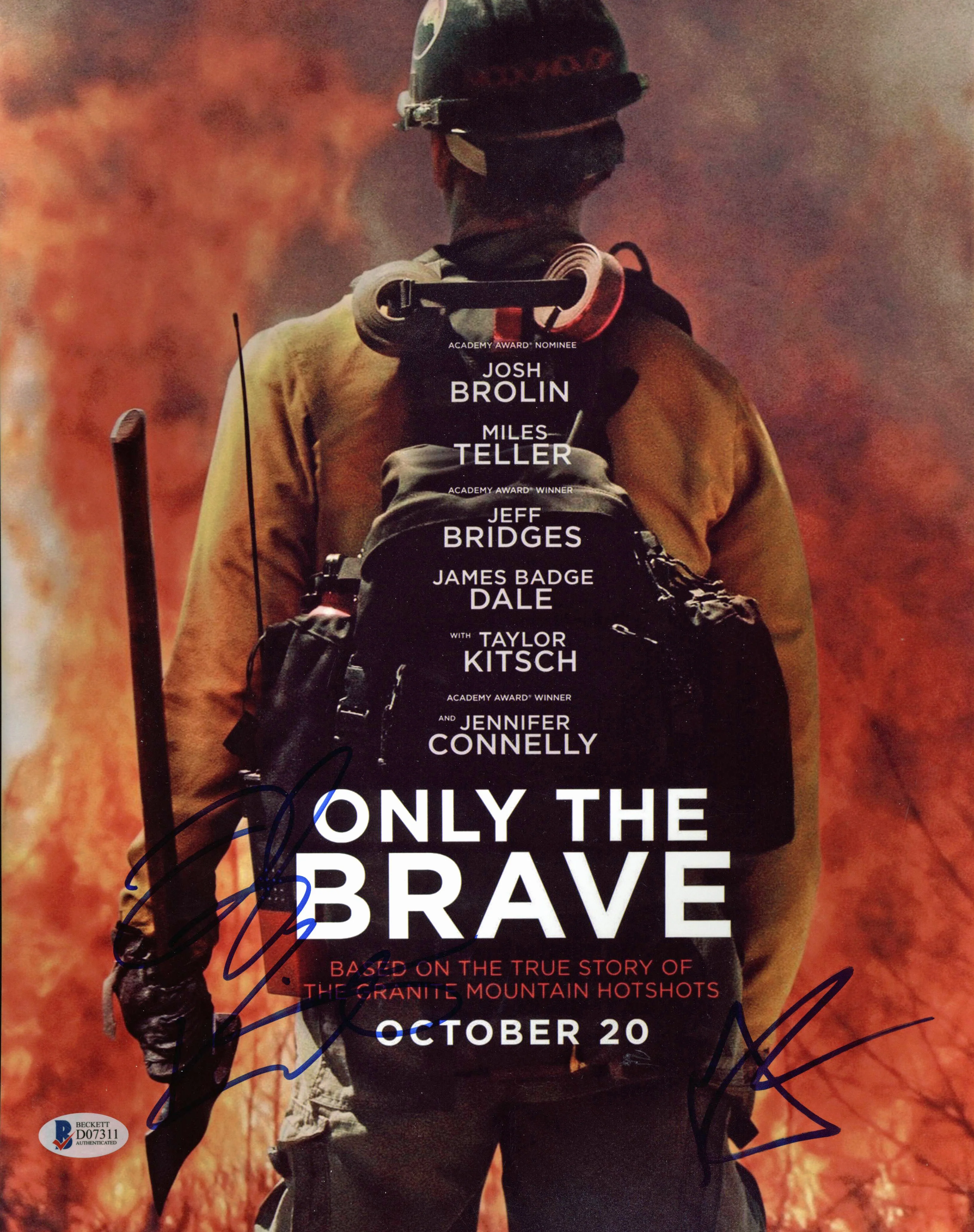 Taylor Kitsch & Geoff Stults Only the Brave Signed 11x14 Photo BAS #D07311 - Image 2