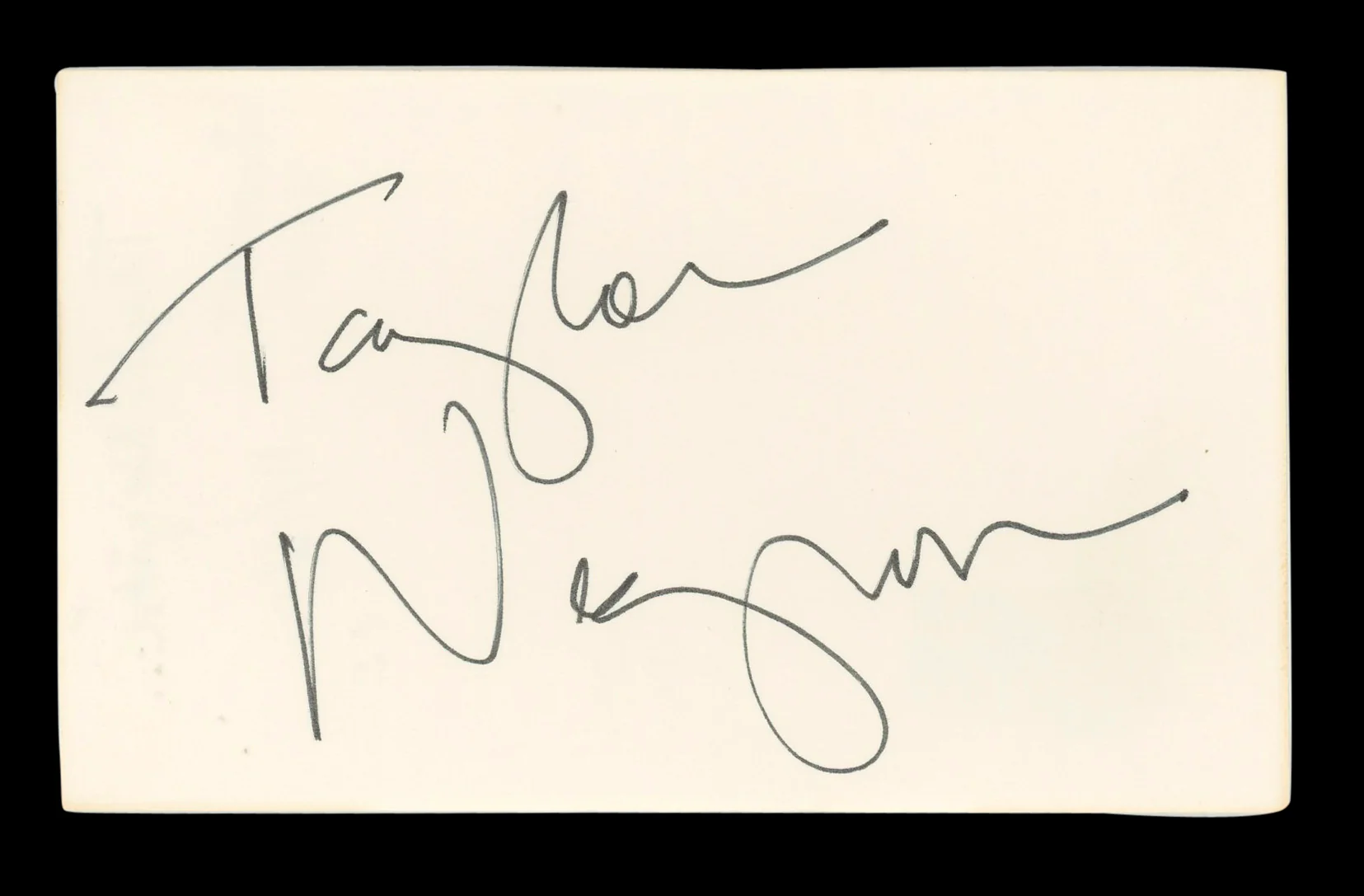 Taylor Negron The Last Boy Scout Authentic Signed 3x5 Index Card BAS #BL96938 - Image 2