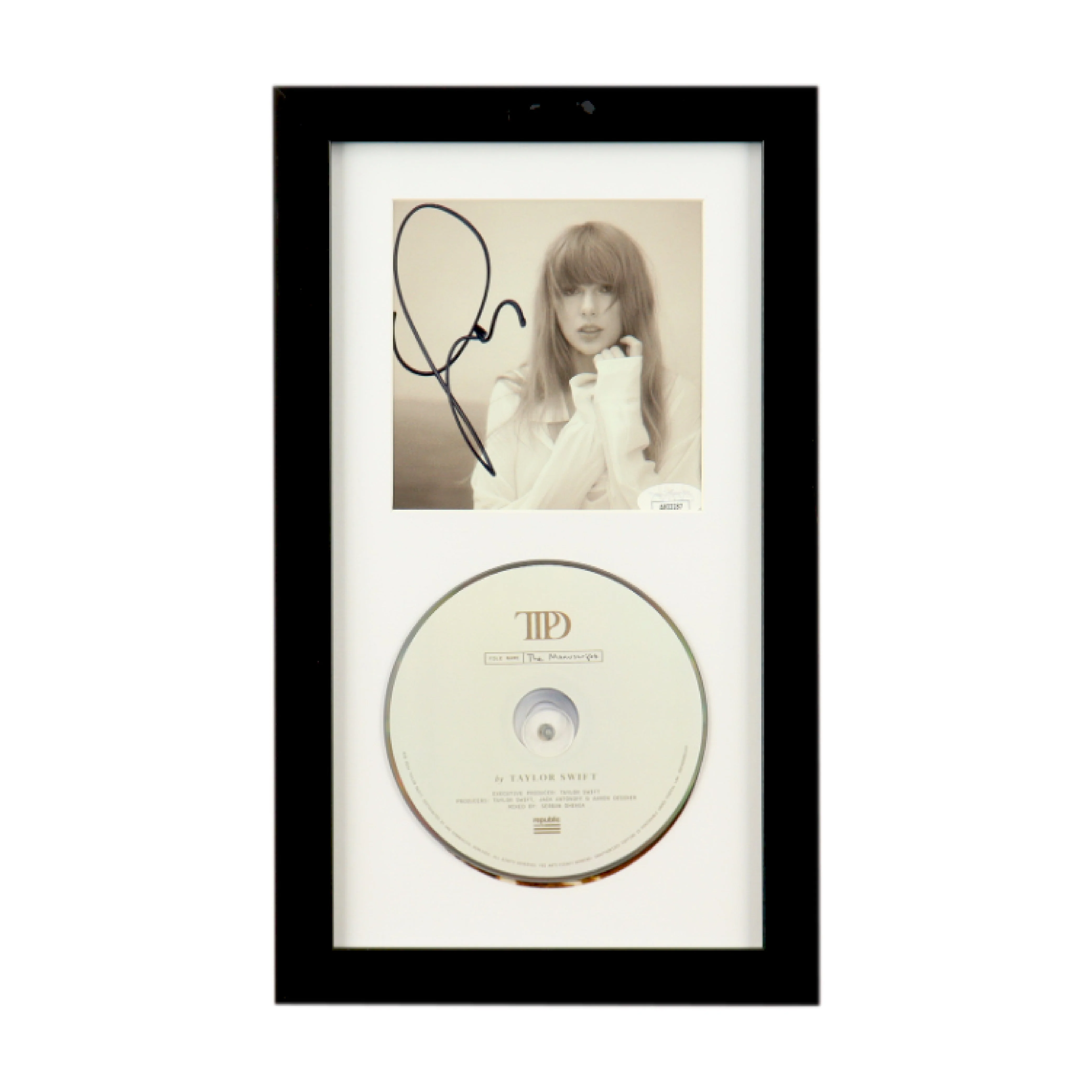 Taylor Swift Signed Custom Framed "The Tortured Poets Department" CD Album Insert Display With Disc - JSA