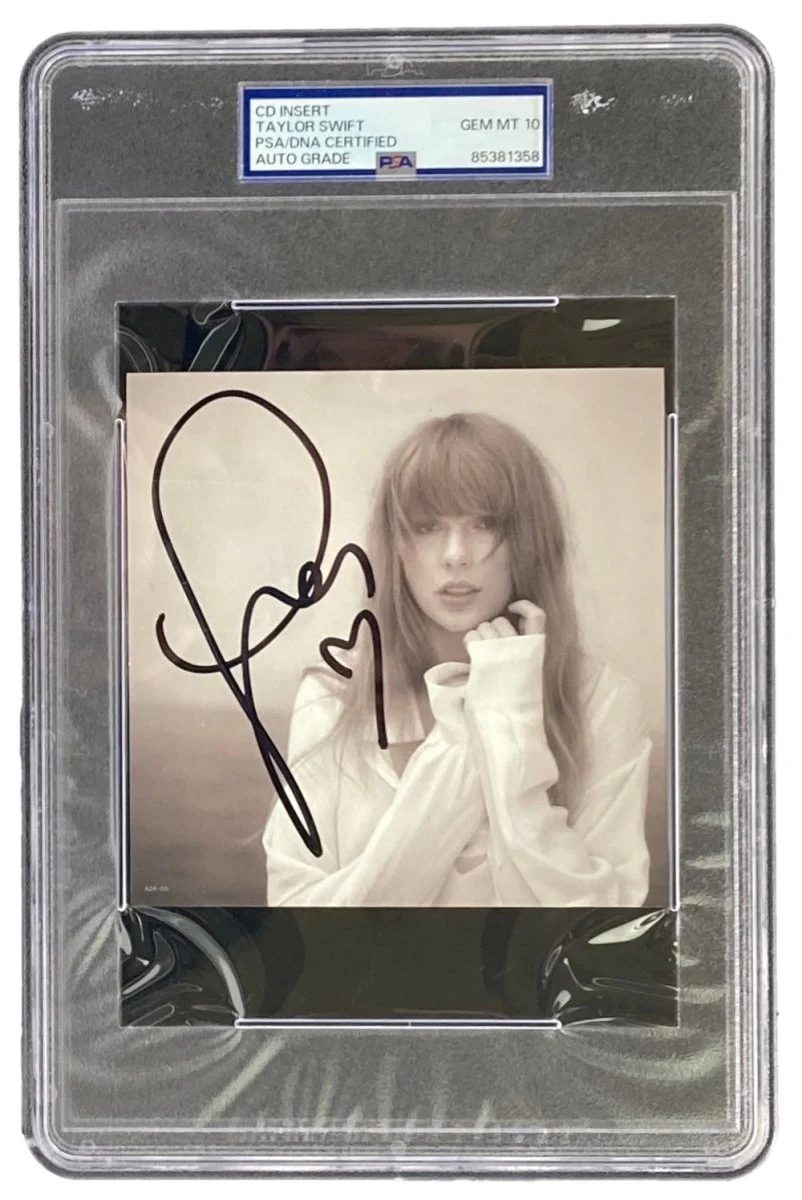 Taylor Swift Signed RARE HEART Tortured Poets Department CD Insert PSA Auto Gem MT 10