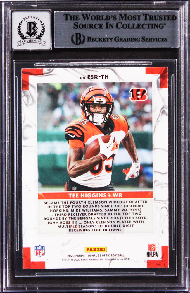 Tee Higgins Signed 2020 Donruss Optic Rookie Elite Series #11 Card 10! BAS Slab - Image 3