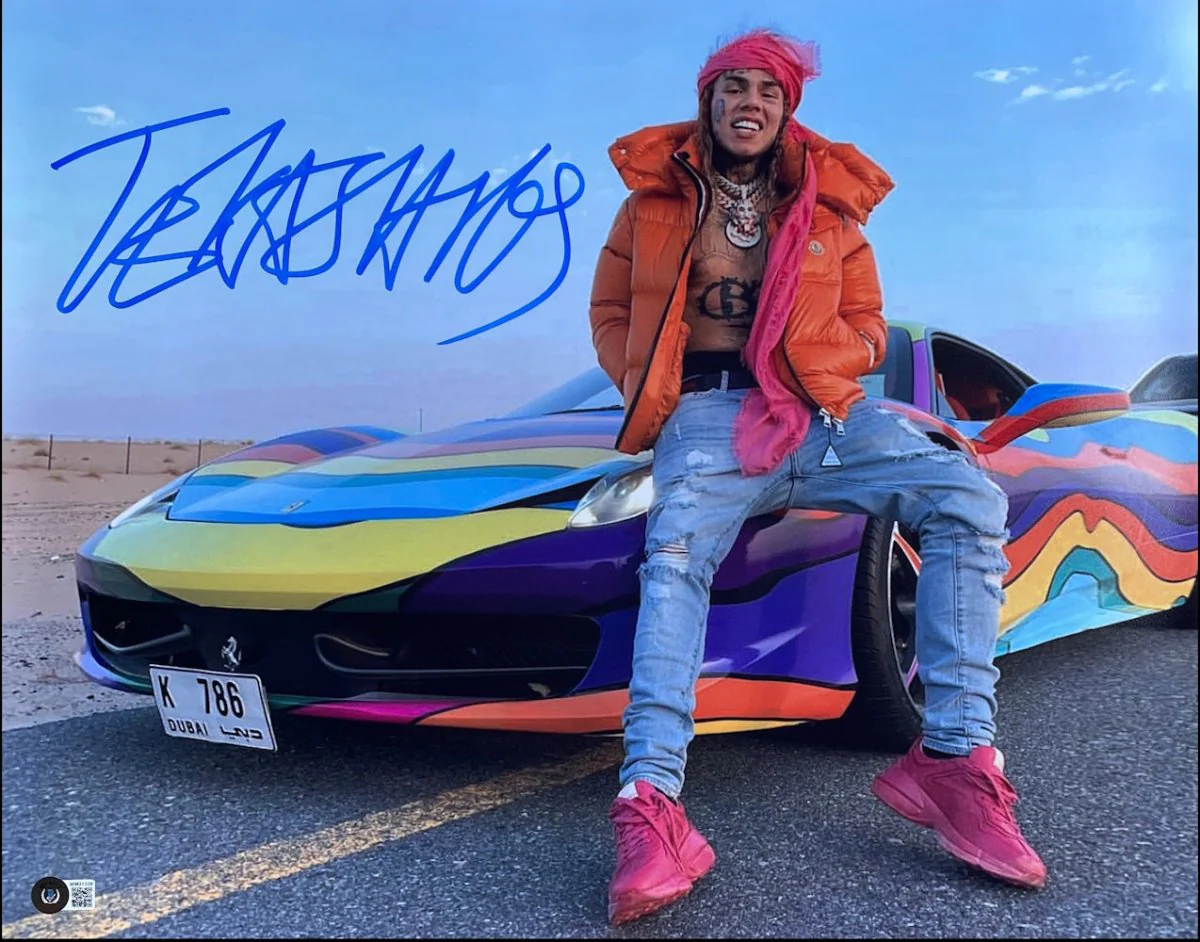 Tekashi 6ix9ine With Car Signed 16x20 Photo BAS