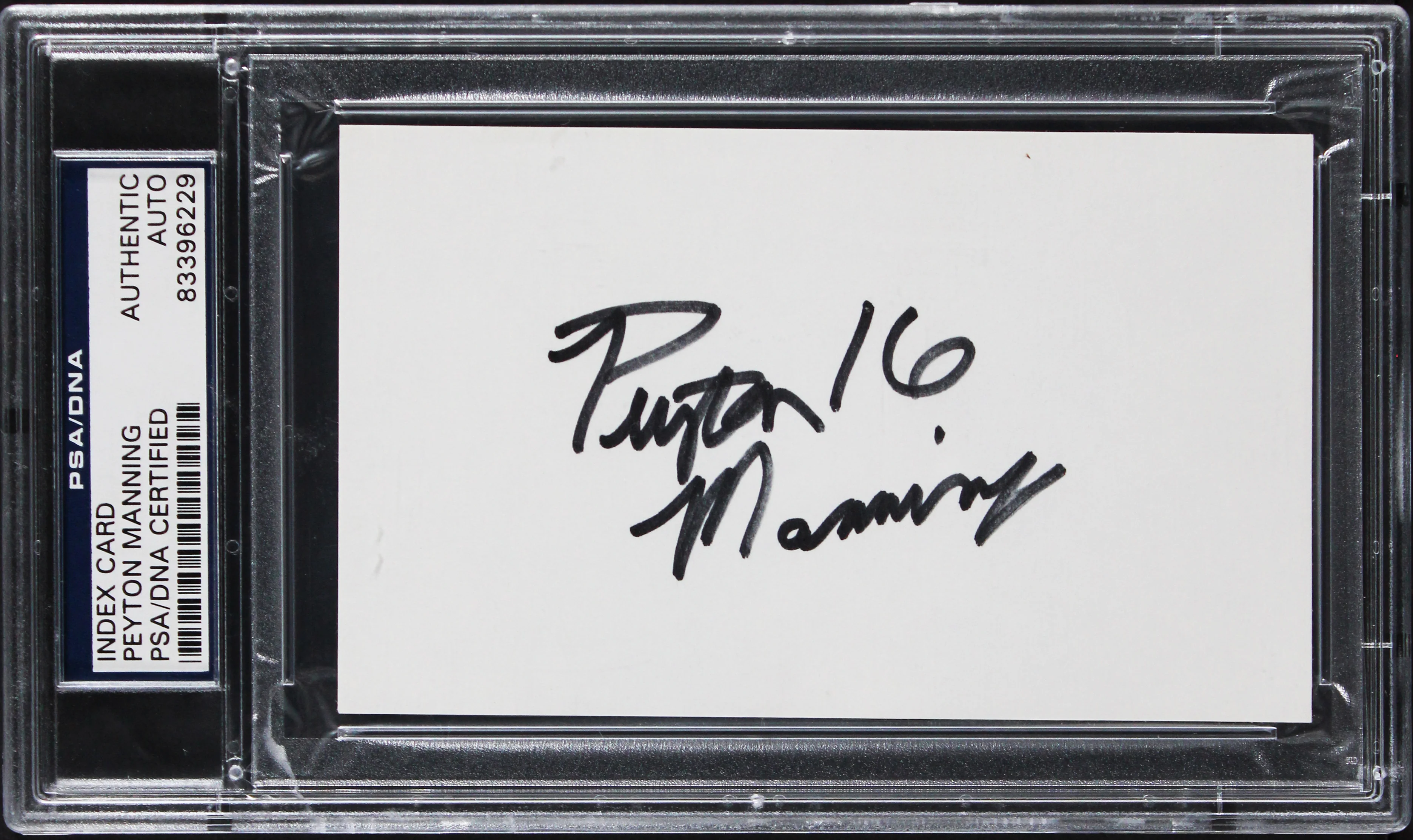 Tennessee Peyton Manning Signed 3x5 Index Card w/ Vintage Signature PSA Slabbed - Image 2