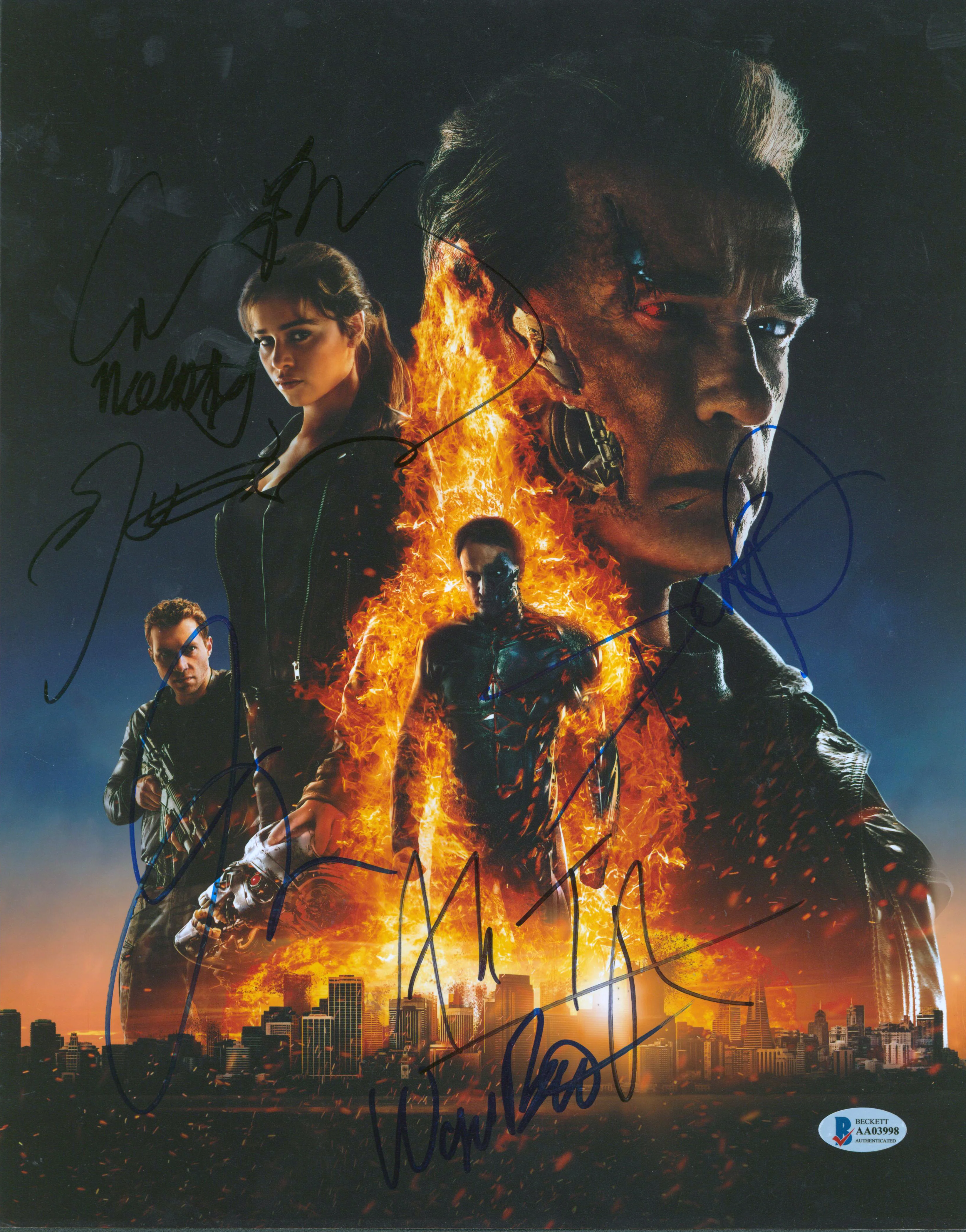 Terminator Genisys (7) Courtney, Okeniyi, Bastup Signed 11x14 Photo BAS #AA03998