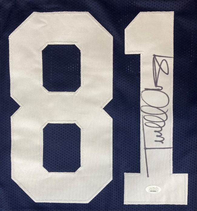 Terrell Owens Dallas Signed Blue Stat Football Jersey JSA ITP - Image 2