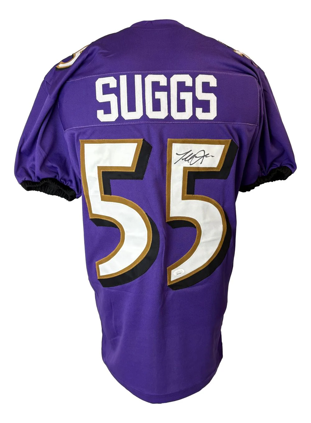 Terrell Suggs Baltimore Signed Purple Pro-Cut Football Jersey JSA Hologram