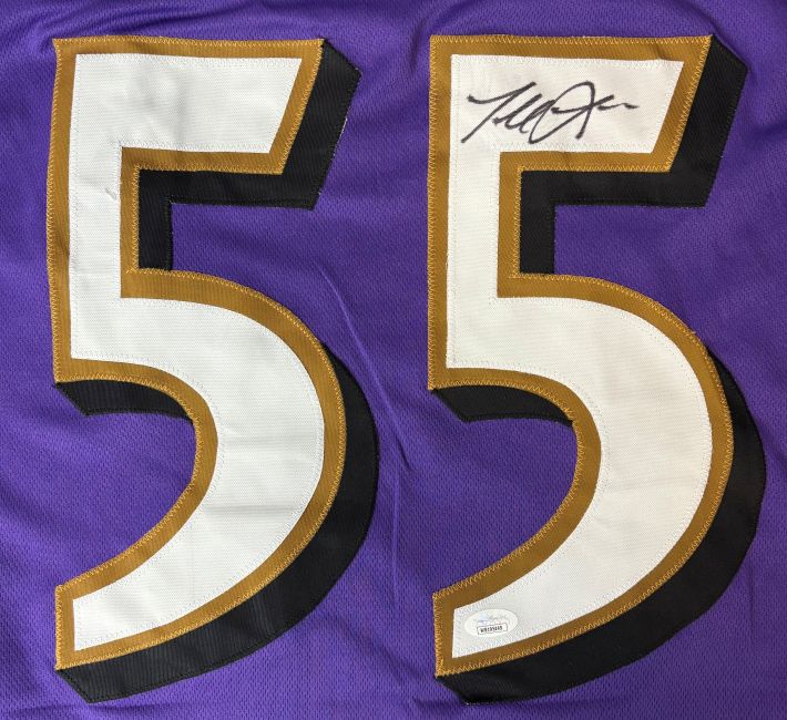 Terrell Suggs Baltimore Signed Purple Pro-Cut Football Jersey JSA Hologram - Image 2