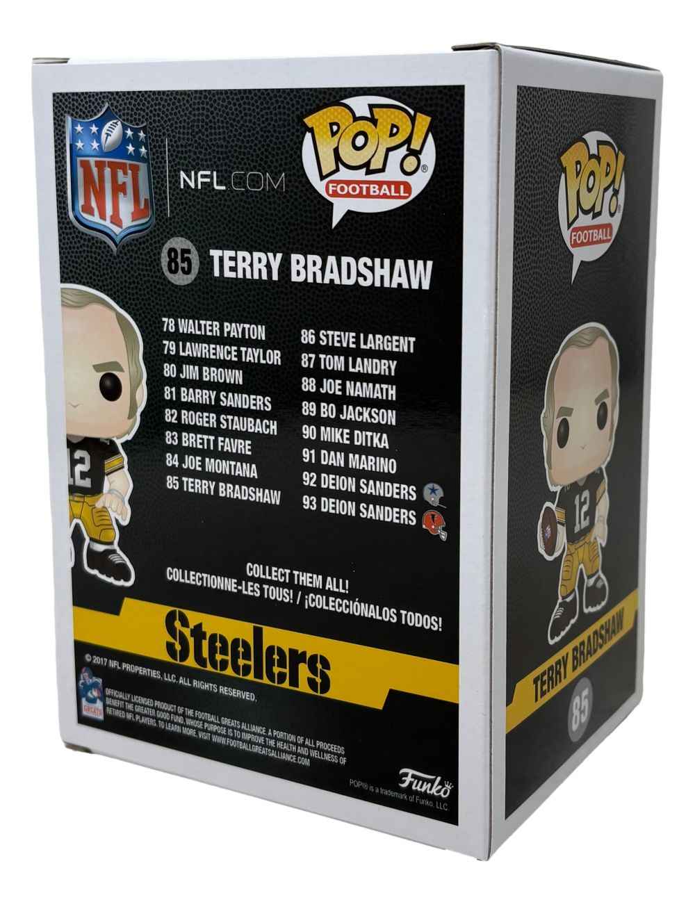 Terry Bradshaw Signed In White Pittsburgh Steelers Funko Pop #85 BAS - Image 2