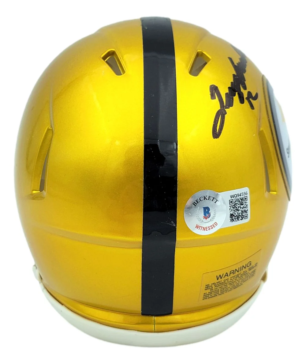 Terry Bradshaw Signed Pittsburgh Steelers Flash Mini Speed Helmet BAS - Image 2