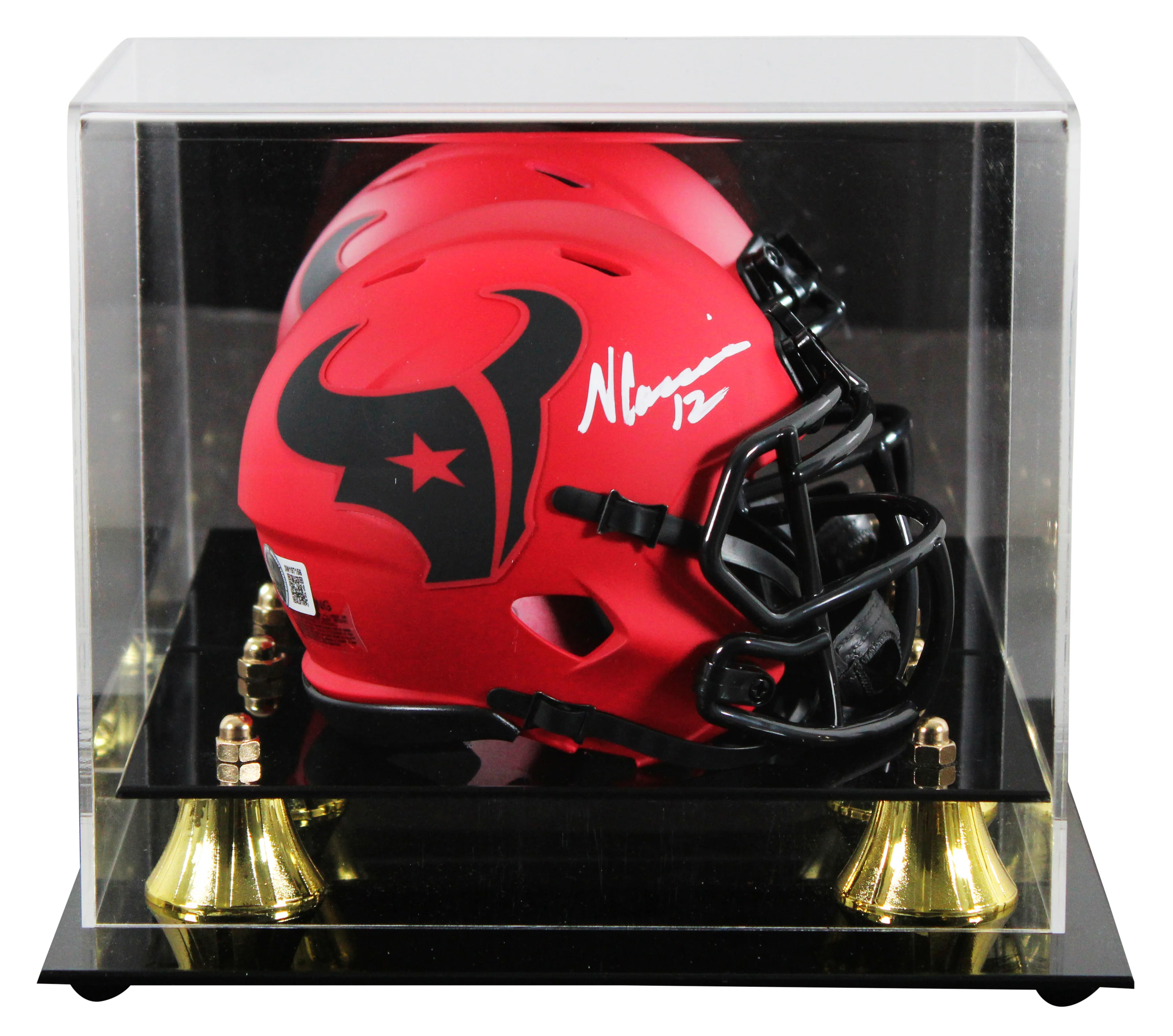 Texans Nico Collins Authentic Signed Rave Speed Mini Helmet W/ Case BAS Witness - Image 2