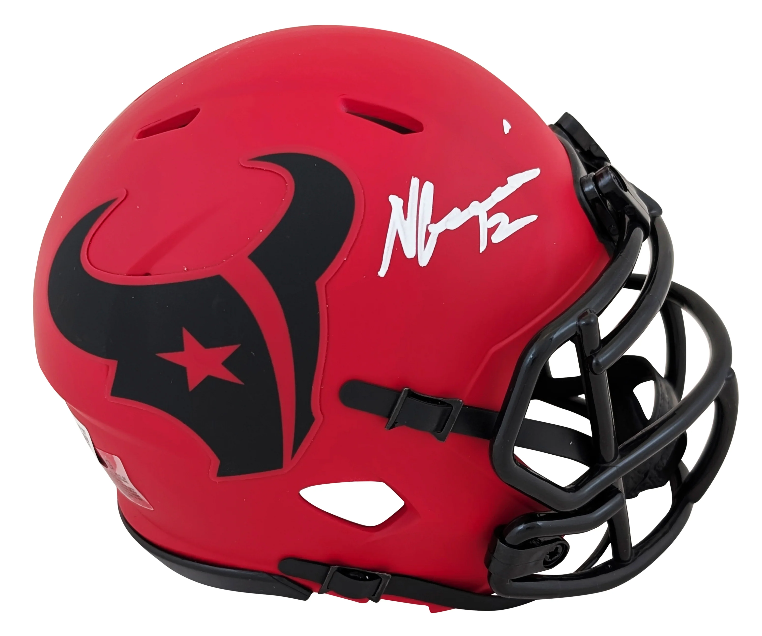 Texans Nico Collins Authentic Signed Rave Speed Mini Helmet W/ Case BAS Witness - Image 3
