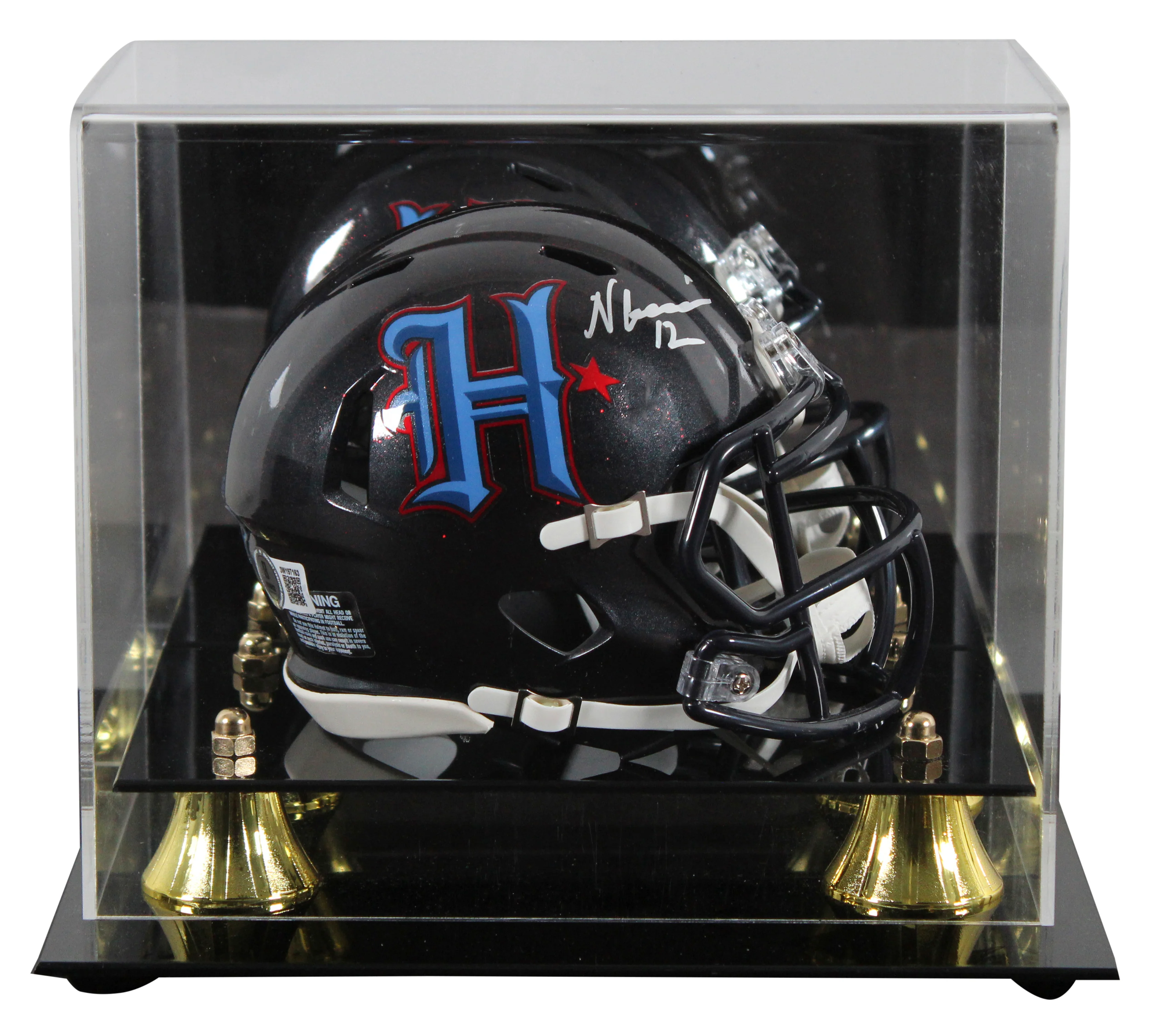 Texans Nico Collins Signed 2024 Alt H-Town Speed Mini Helmet w/ Case BAS Witness - Image 2