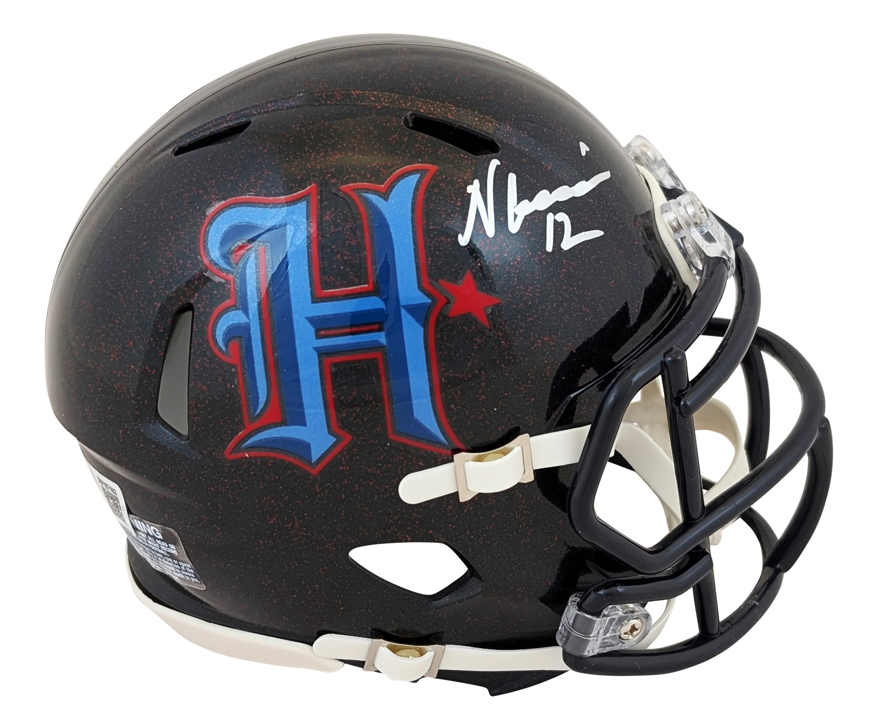 Texans Nico Collins Signed 2024 Alt H-Town Speed Mini Helmet w/ Case BAS Witness - Image 3