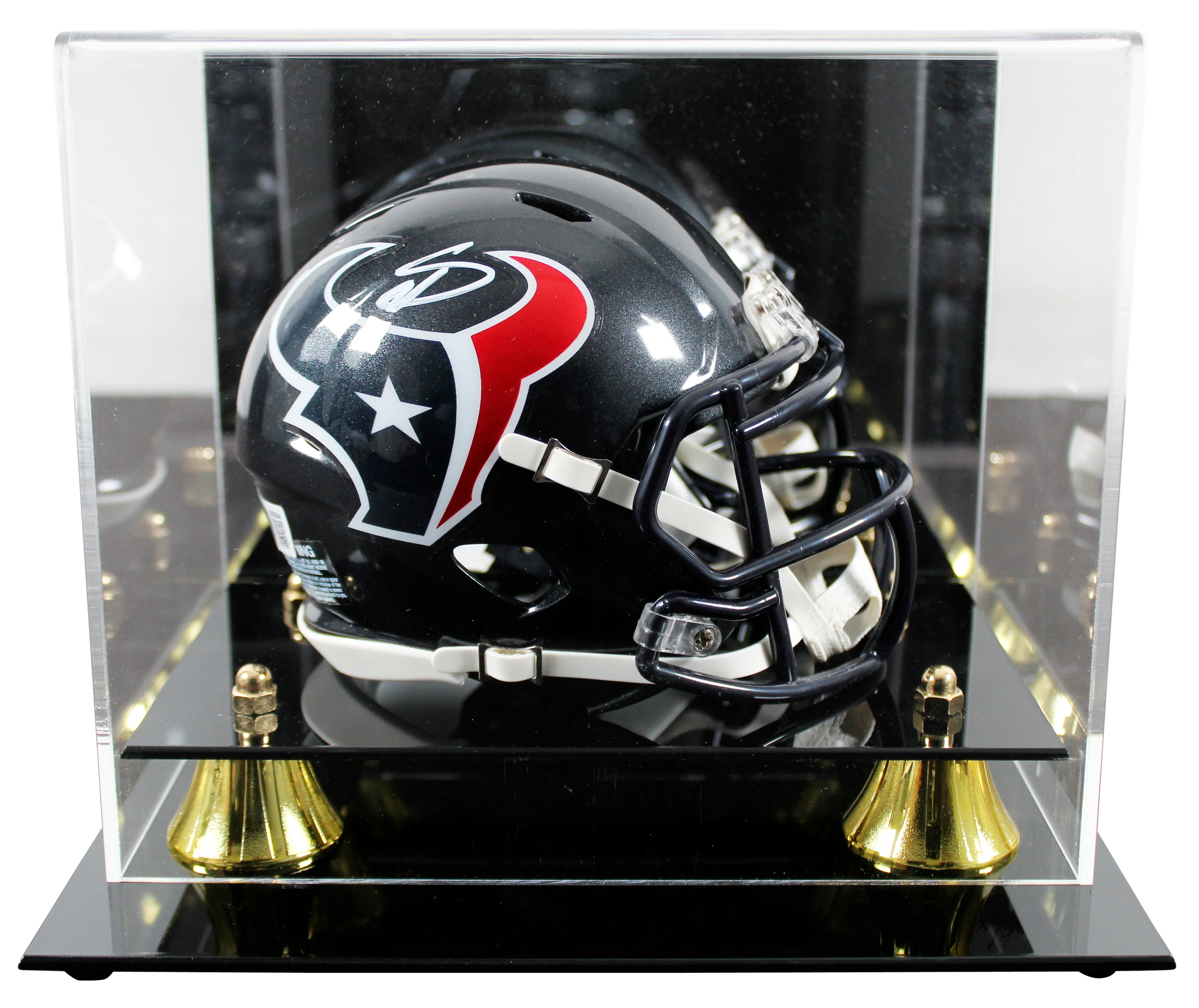 Texans Stefon Diggs Authentic Signed Speed Mini Helmet W/ Case BAS Witnessed - Image 2