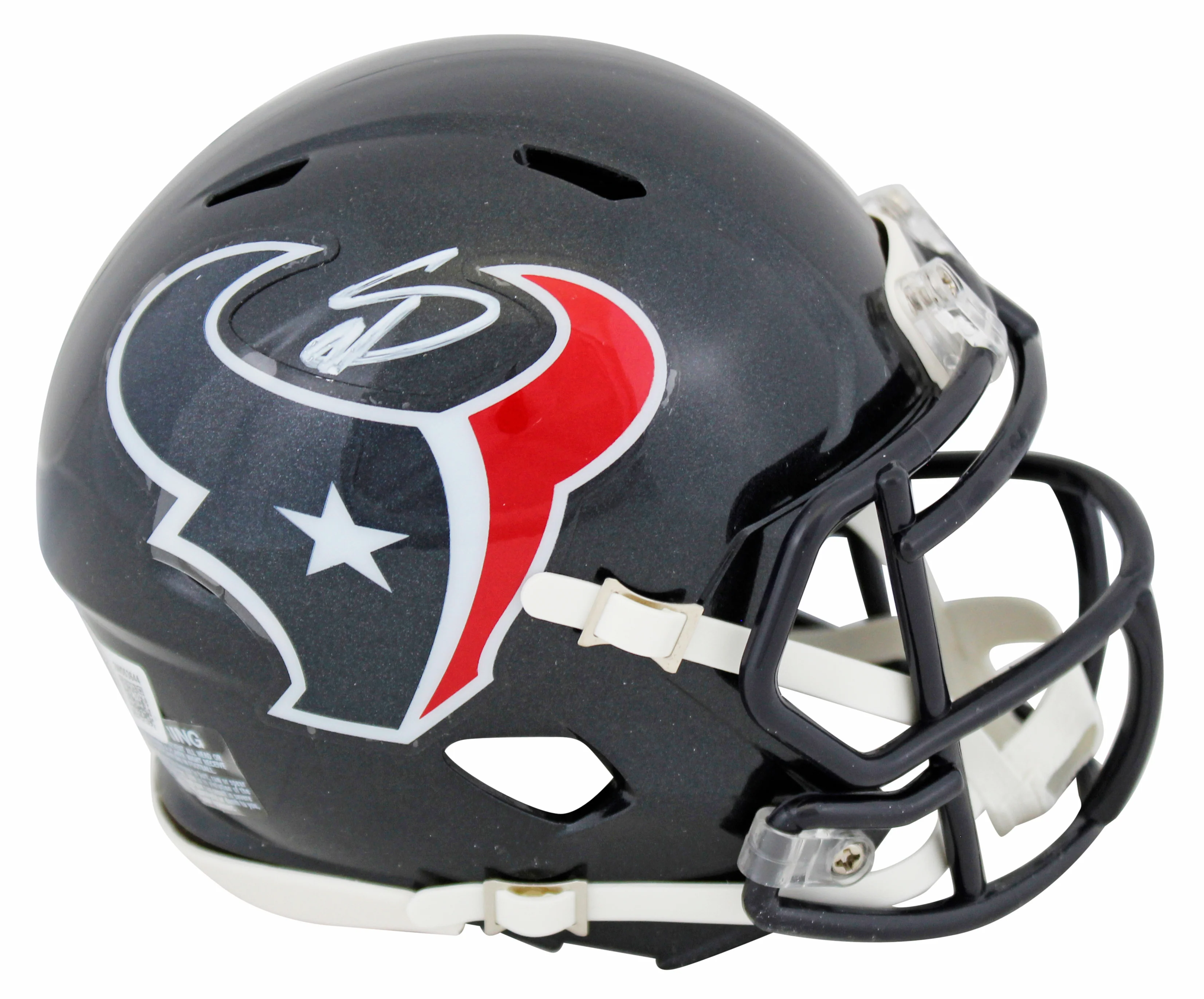Texans Stefon Diggs Authentic Signed Speed Mini Helmet W/ Case BAS Witnessed - Image 3