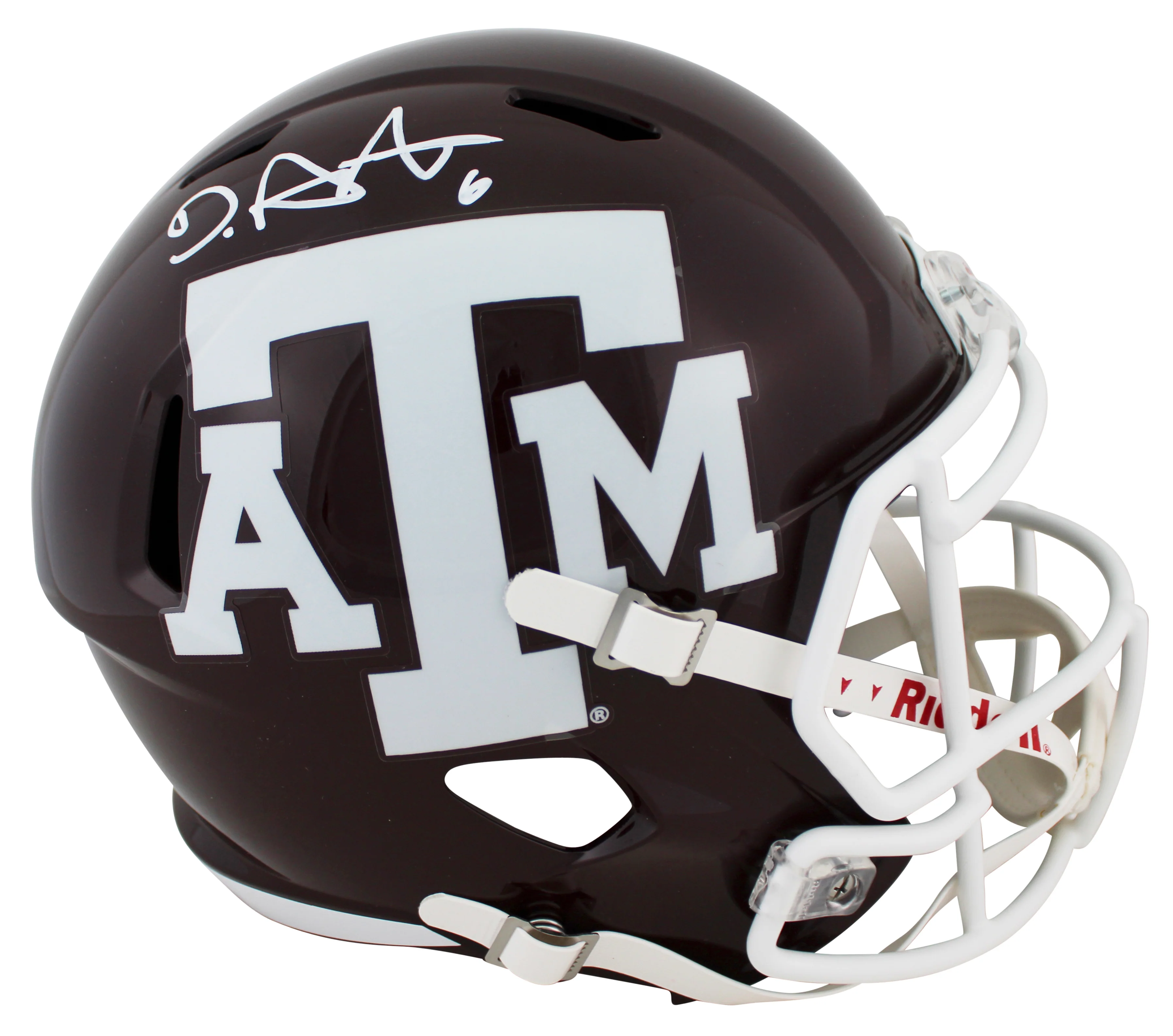 Texas A&M De'Von Achane Signed Full Size Speed Rep Helmet BAS Witnessed - Image 2