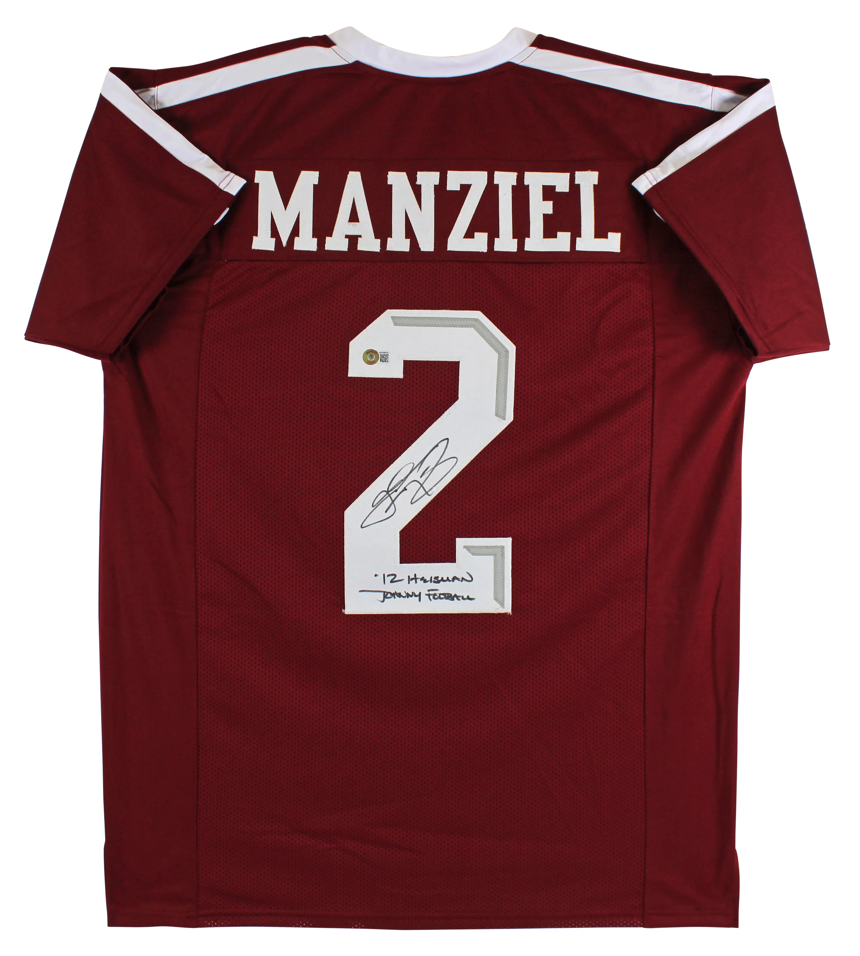 Texas A&M Johnny Manziel "2 Insc" Signed Maroon Pro Style Jersey BAS Witnessed