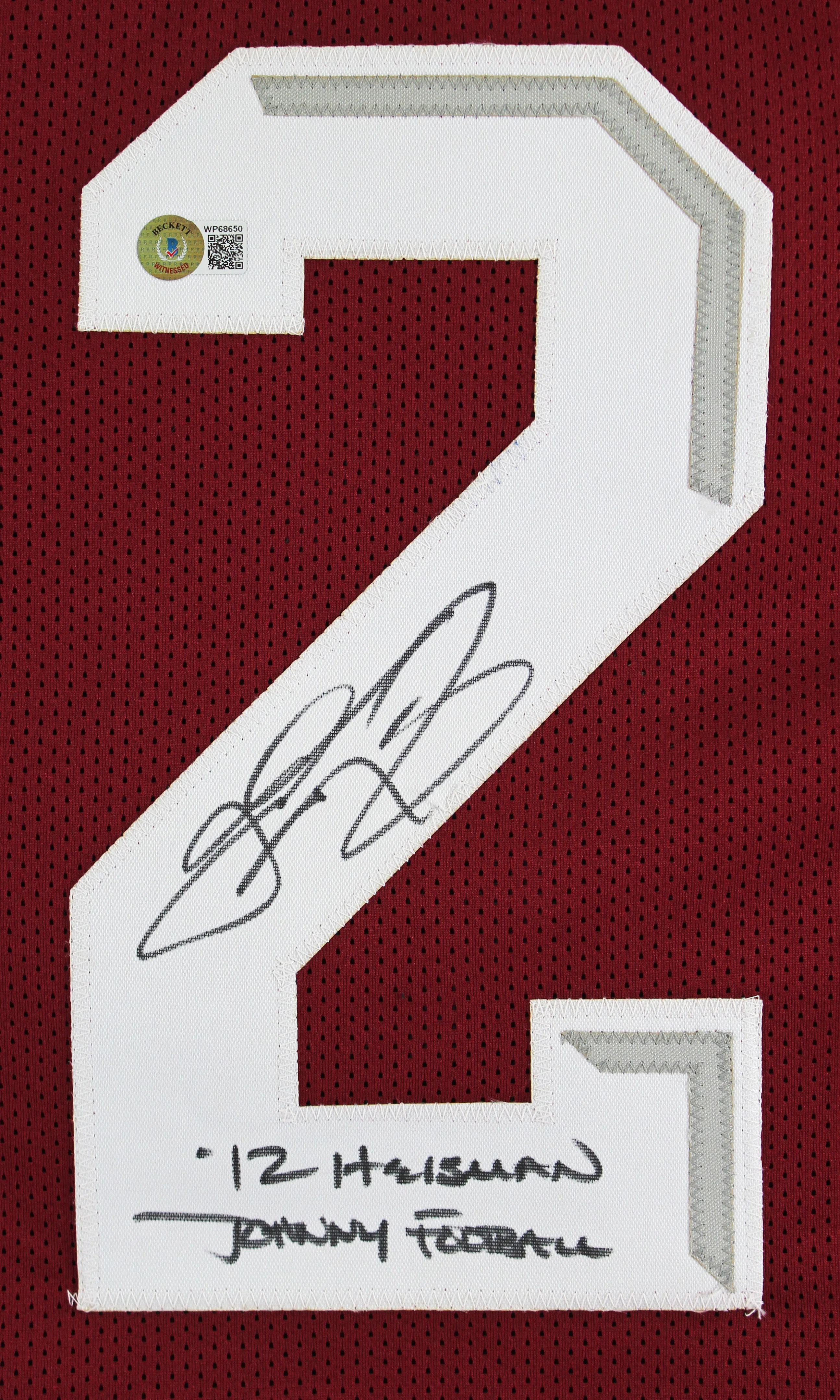 Texas A&M Johnny Manziel "2 Insc" Signed Maroon Pro Style Jersey BAS Witnessed - Image 3