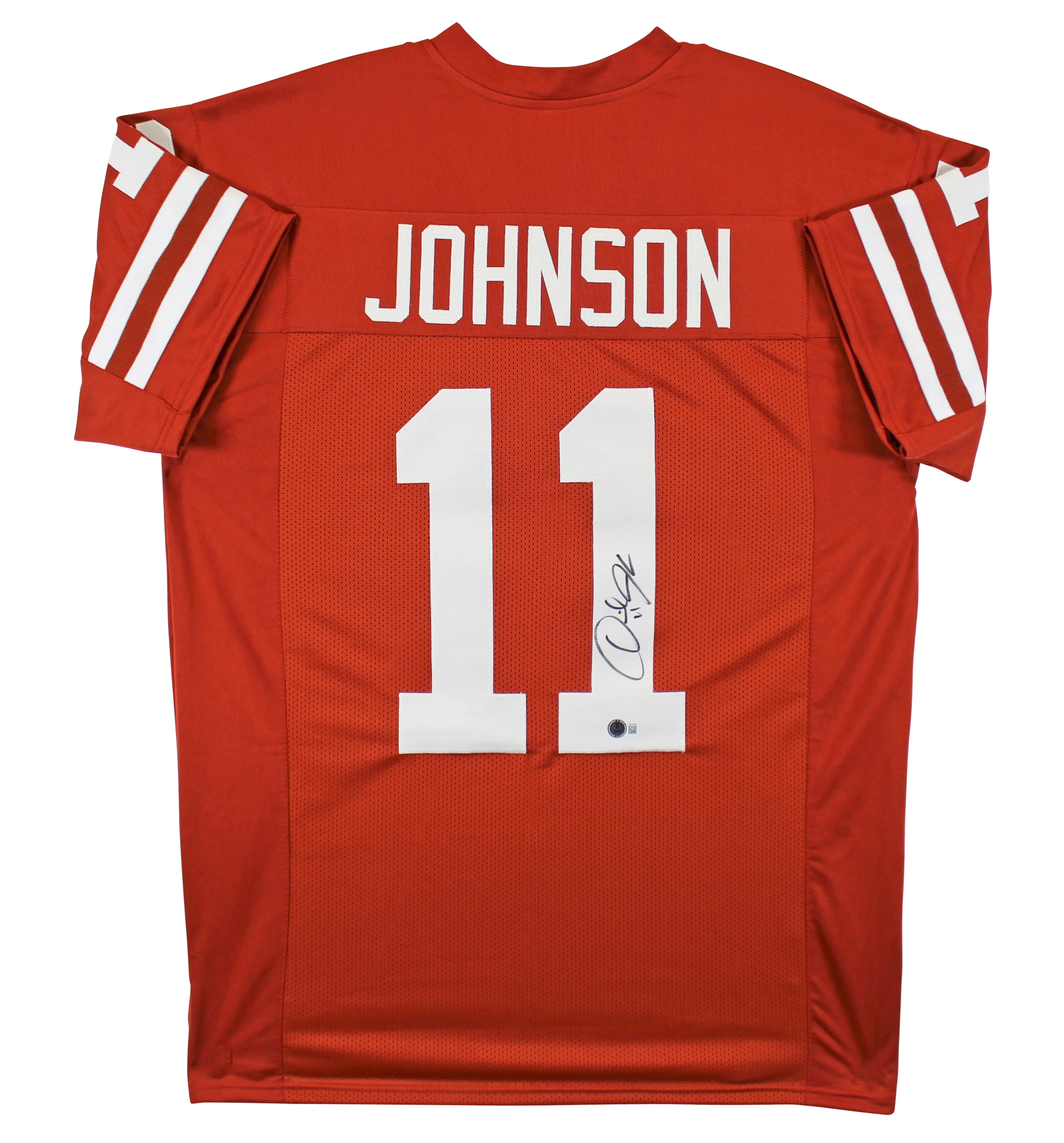 Texas Derrick Johnson Signed Burnt Orange Pro Style Jersey BAS Witnessed - Image 2