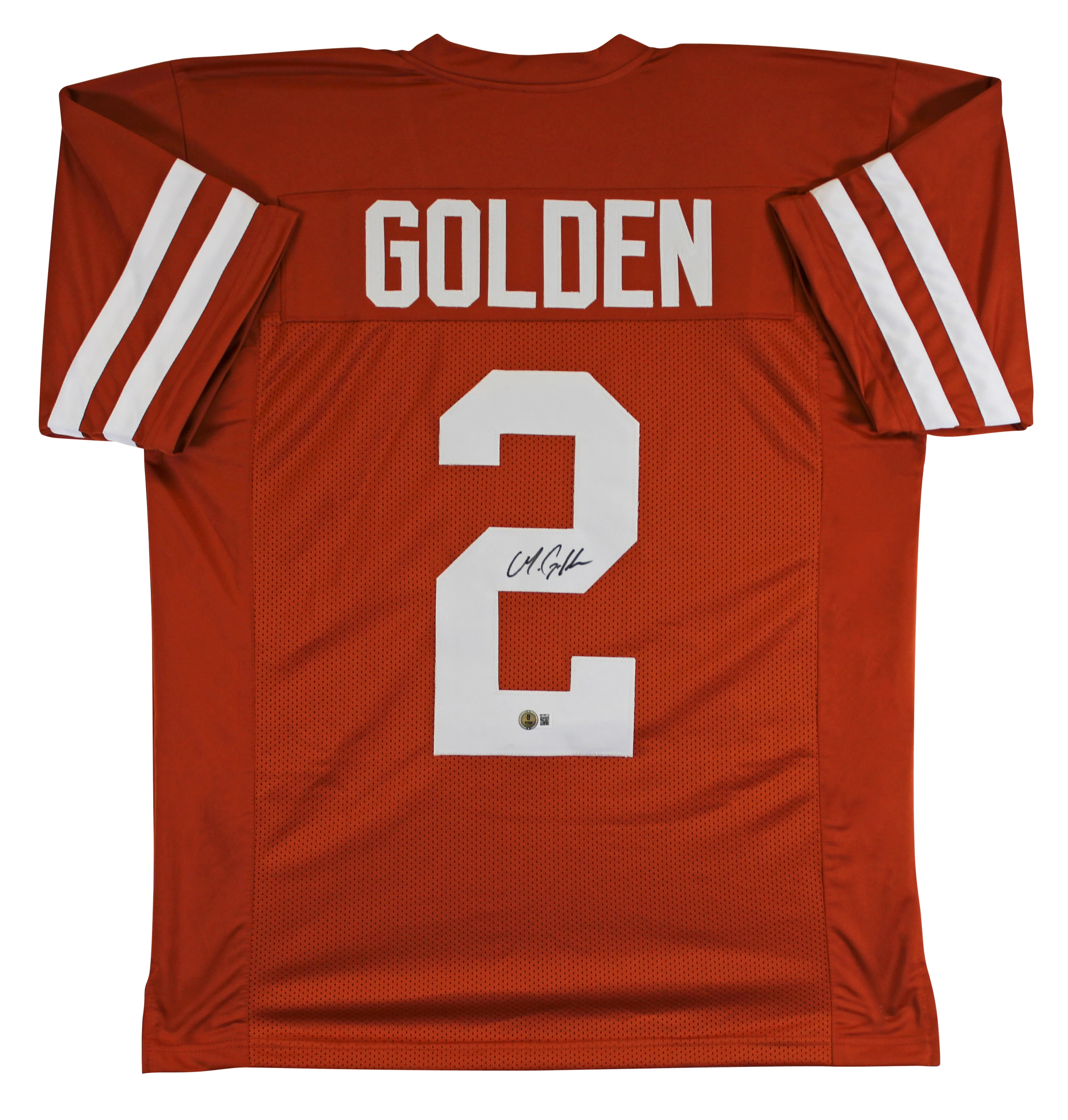 Texas Matthew Golden Authentic Signed Burnt Orange Pro Style Jersey BAS Witness - Image 2