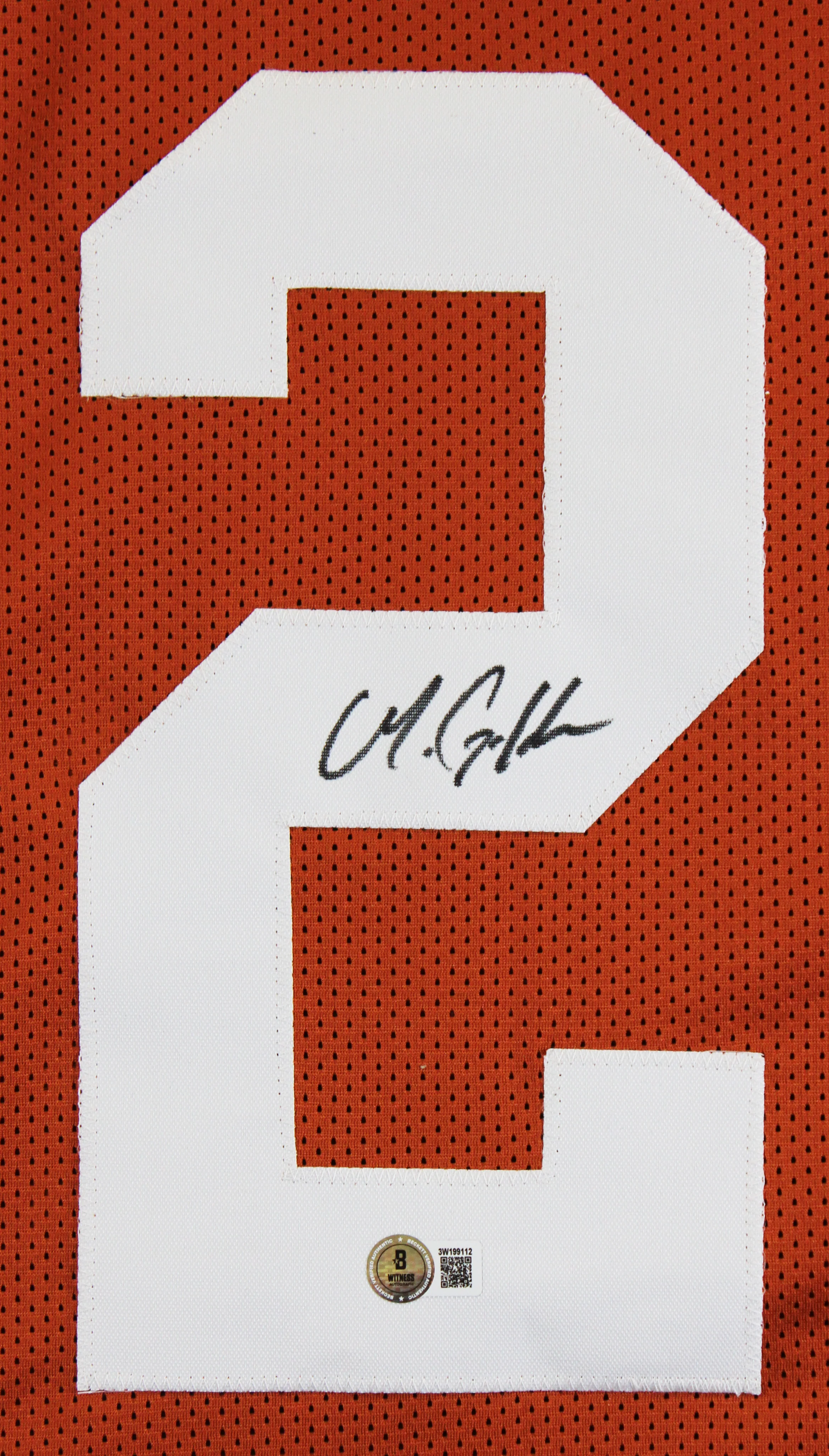 Texas Matthew Golden Authentic Signed Burnt Orange Pro Style Jersey BAS Witness - Image 3