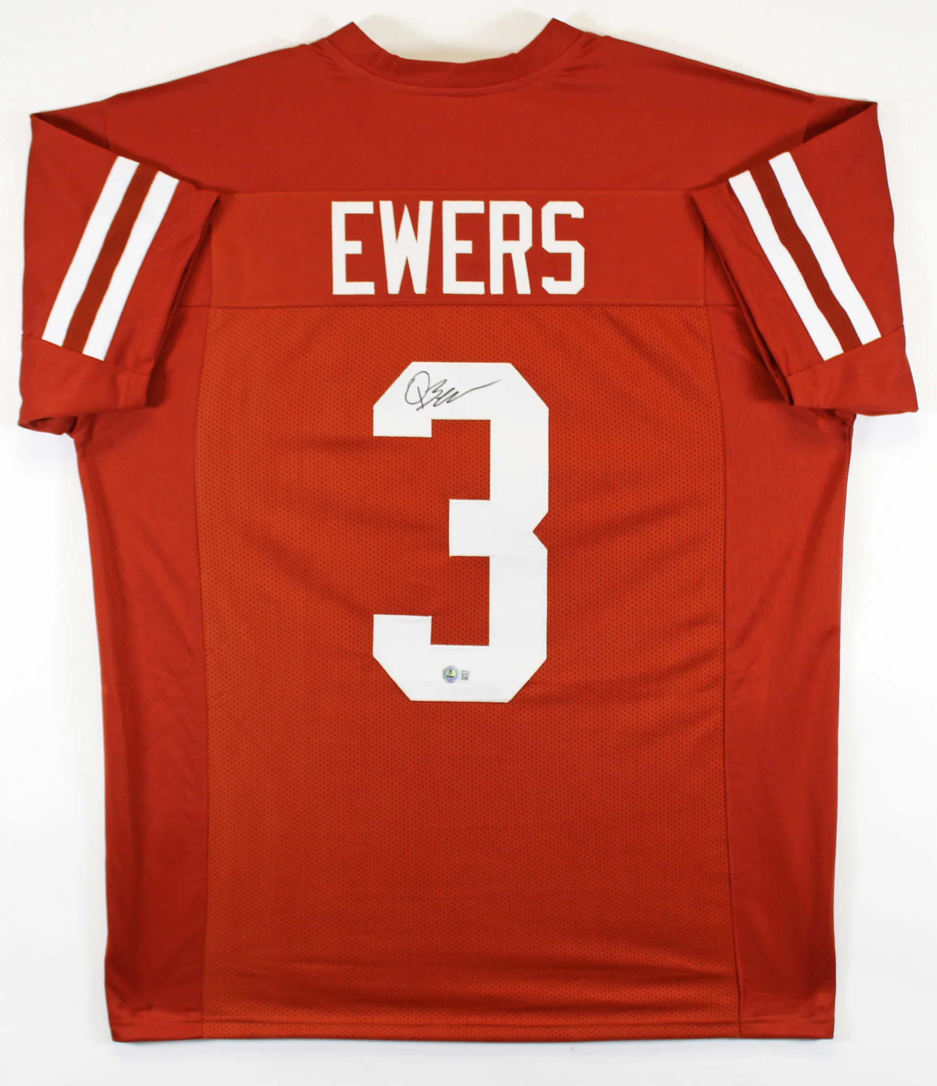 Texas Quinn Ewers Authentic Signed Burnt Orange Pro Style Jersey BAS Witnessed - Image 2