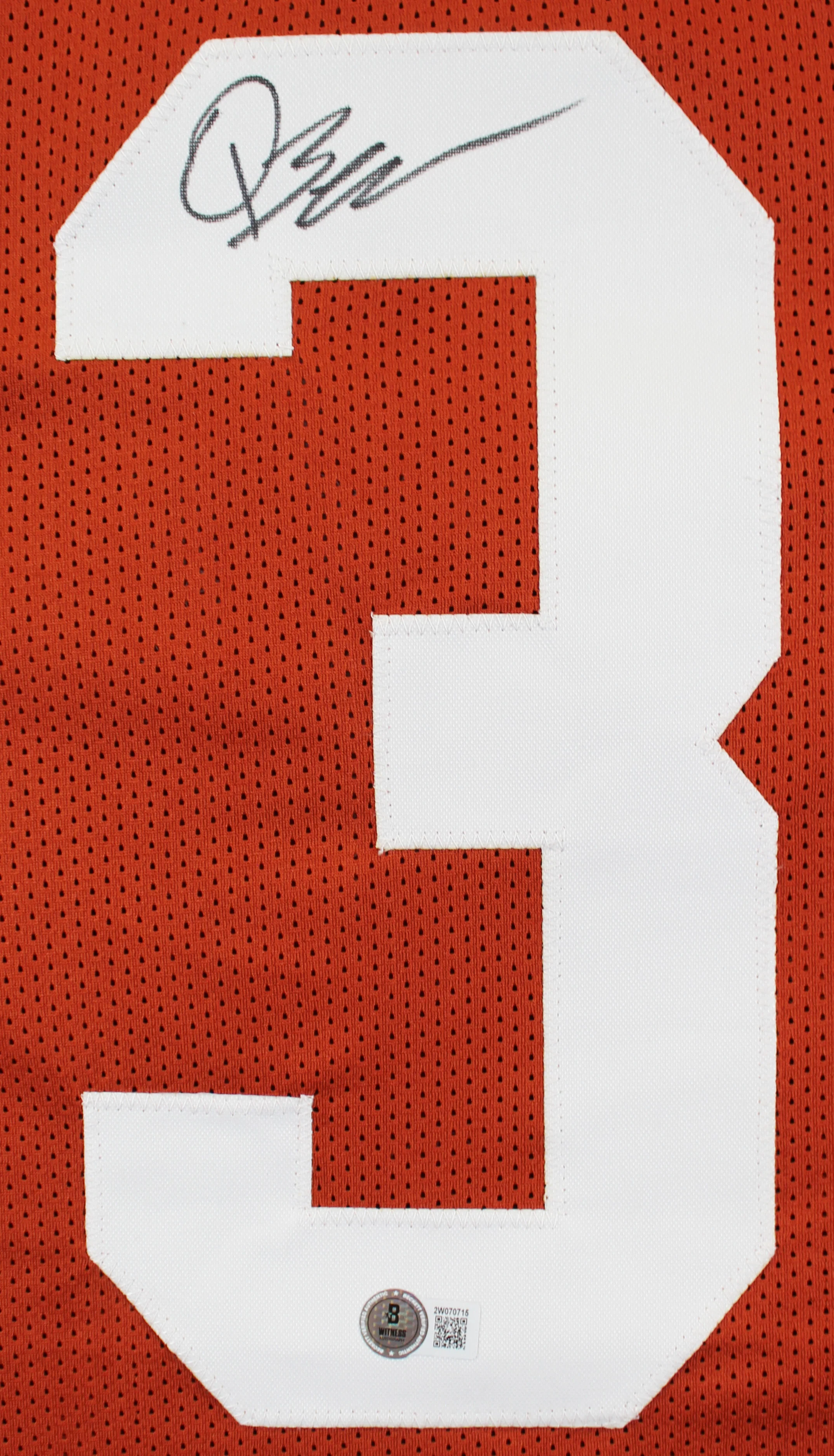 Texas Quinn Ewers Authentic Signed Burnt Orange Pro Style Jersey BAS Witnessed - Image 3