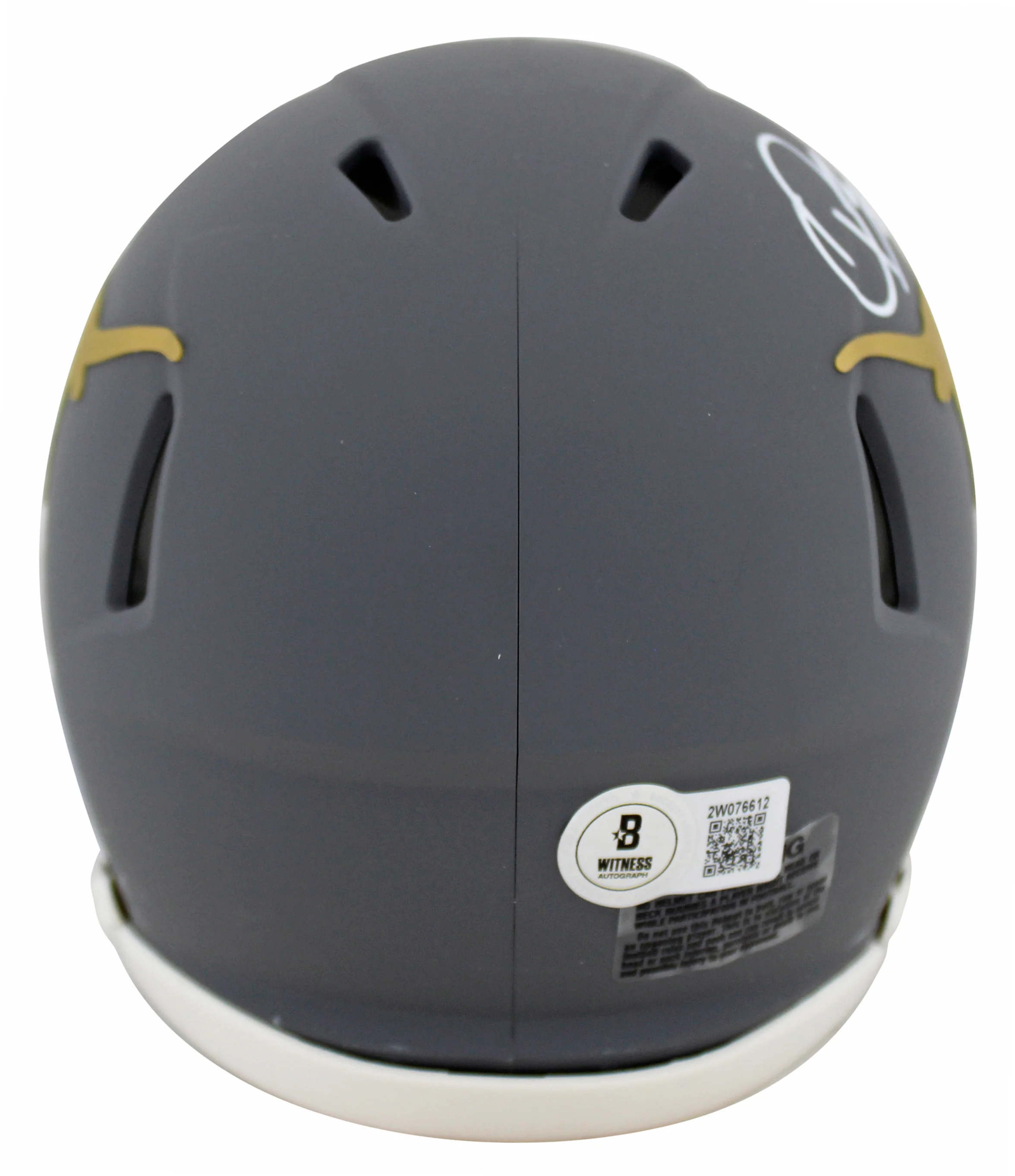 Texas Quinn Ewers Authentic Signed Slate Speed Mini Helmet BAS Witnessed - Image 3