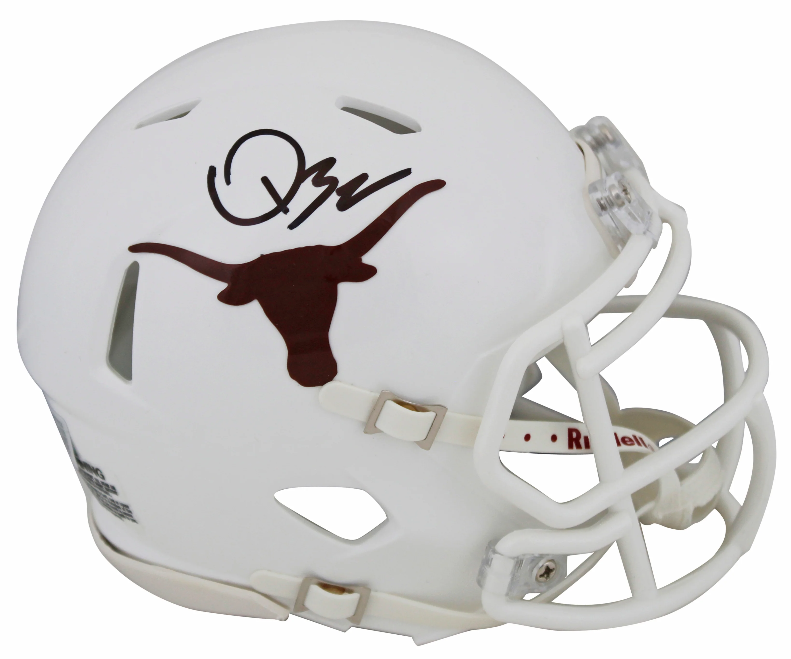 Texas Quinn Ewers Authentic Signed Speed Mini Helmet Autographed BAS Witnessed - Image 2