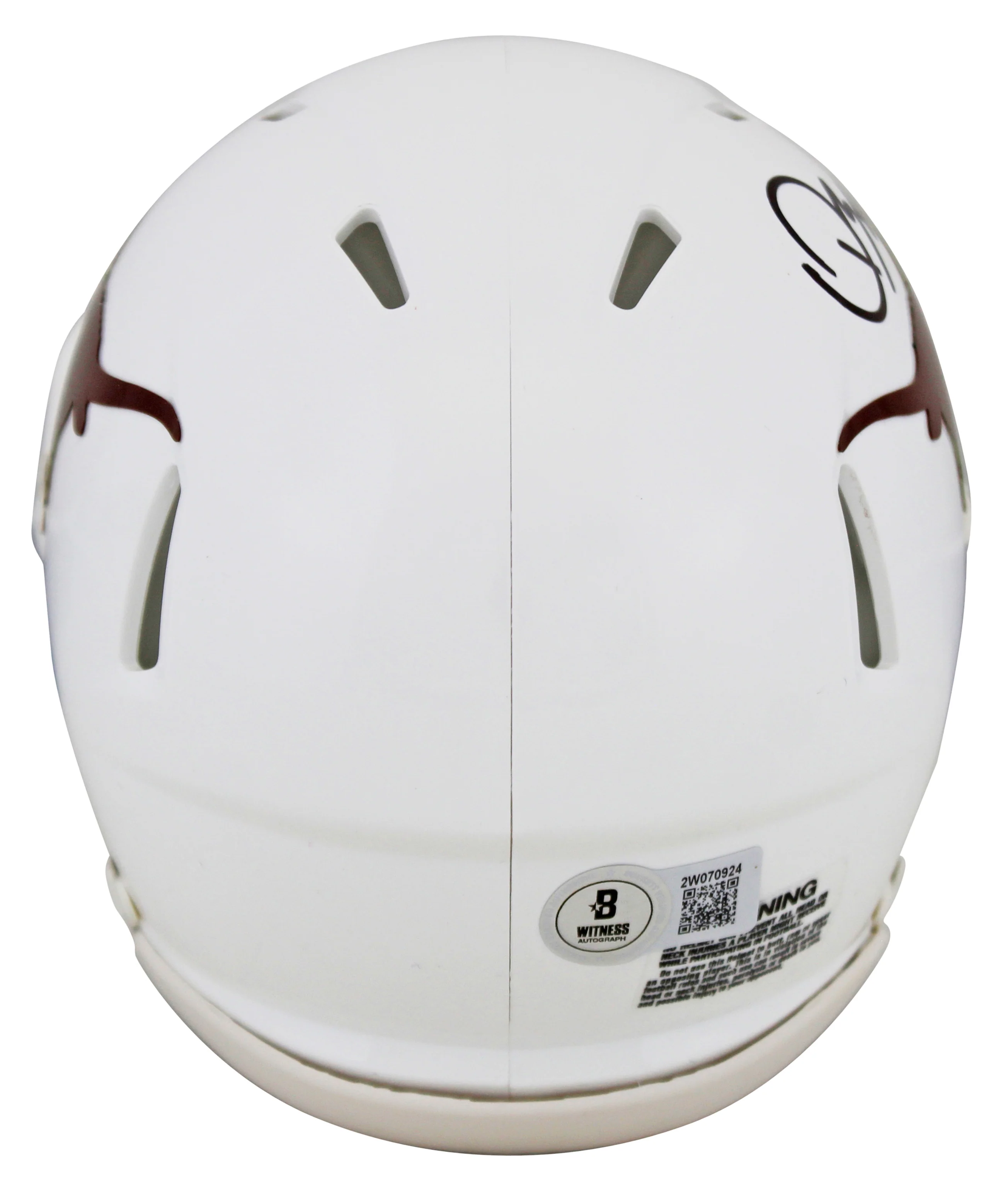 Texas Quinn Ewers Authentic Signed Speed Mini Helmet Autographed BAS Witnessed - Image 3