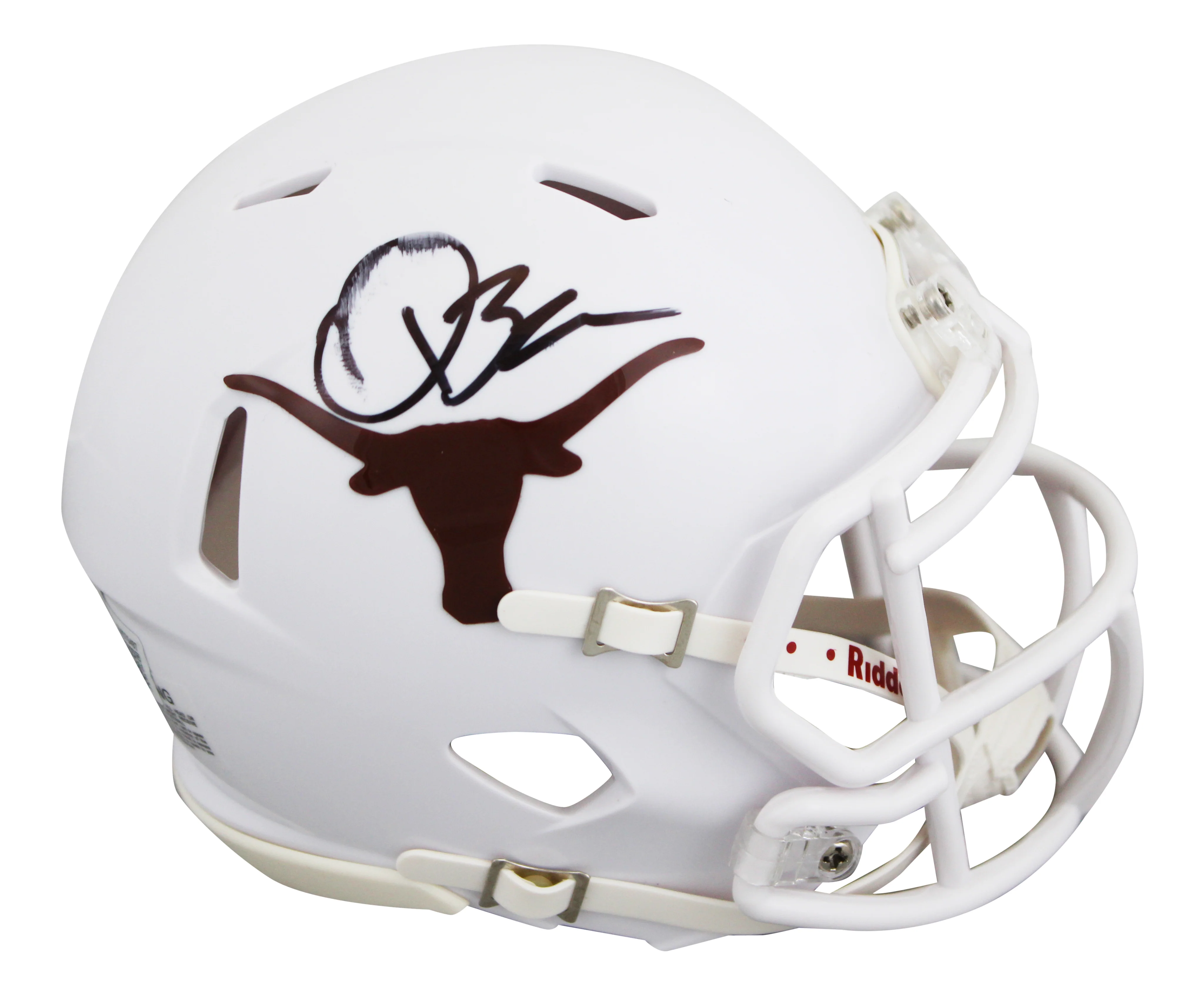 Texas Quinn Ewers Authentic Signed Speed Mini Helmet BAS Witnessed #2W076497 - Image 2