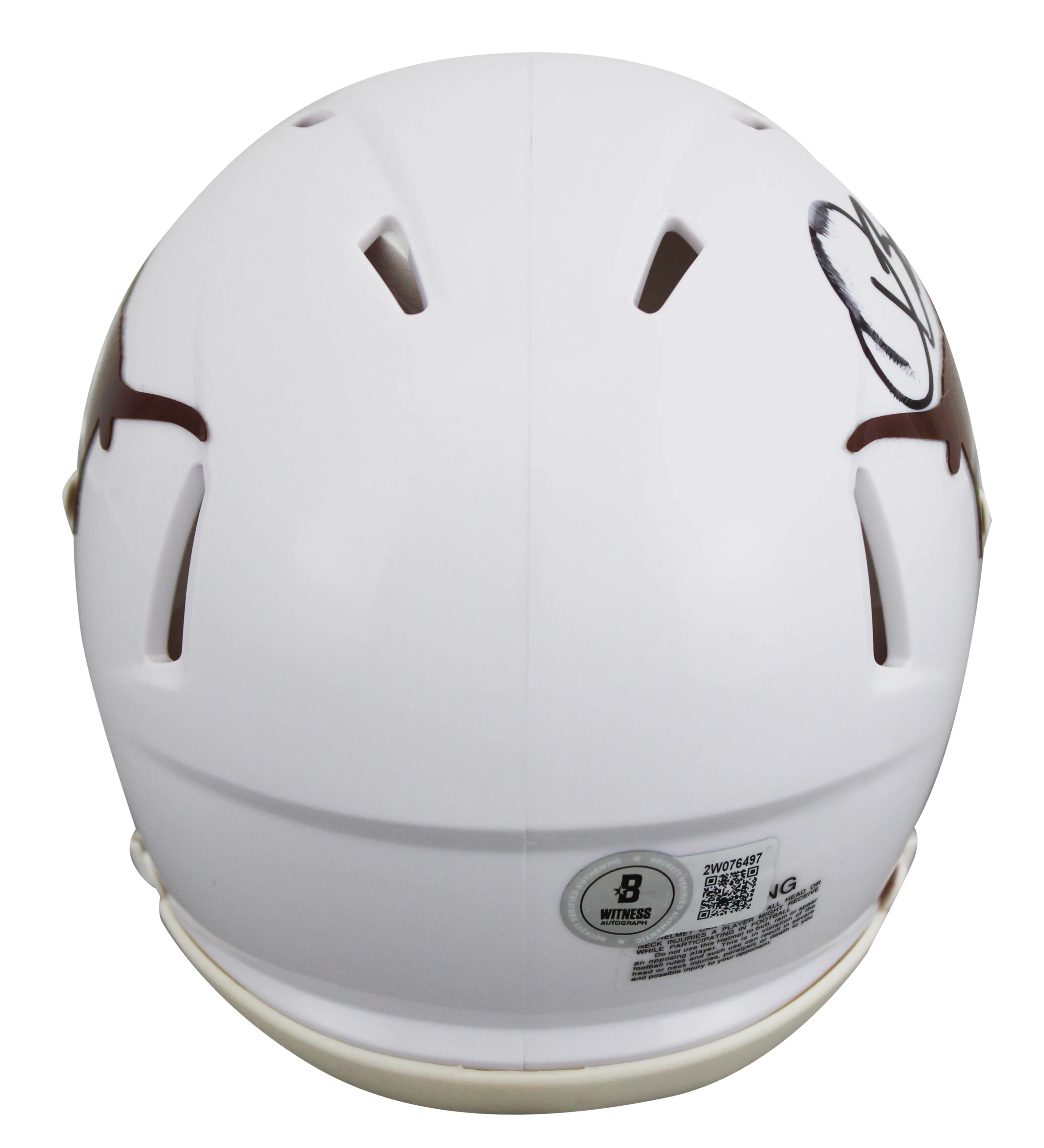 Texas Quinn Ewers Authentic Signed Speed Mini Helmet BAS Witnessed #2W076497 - Image 3