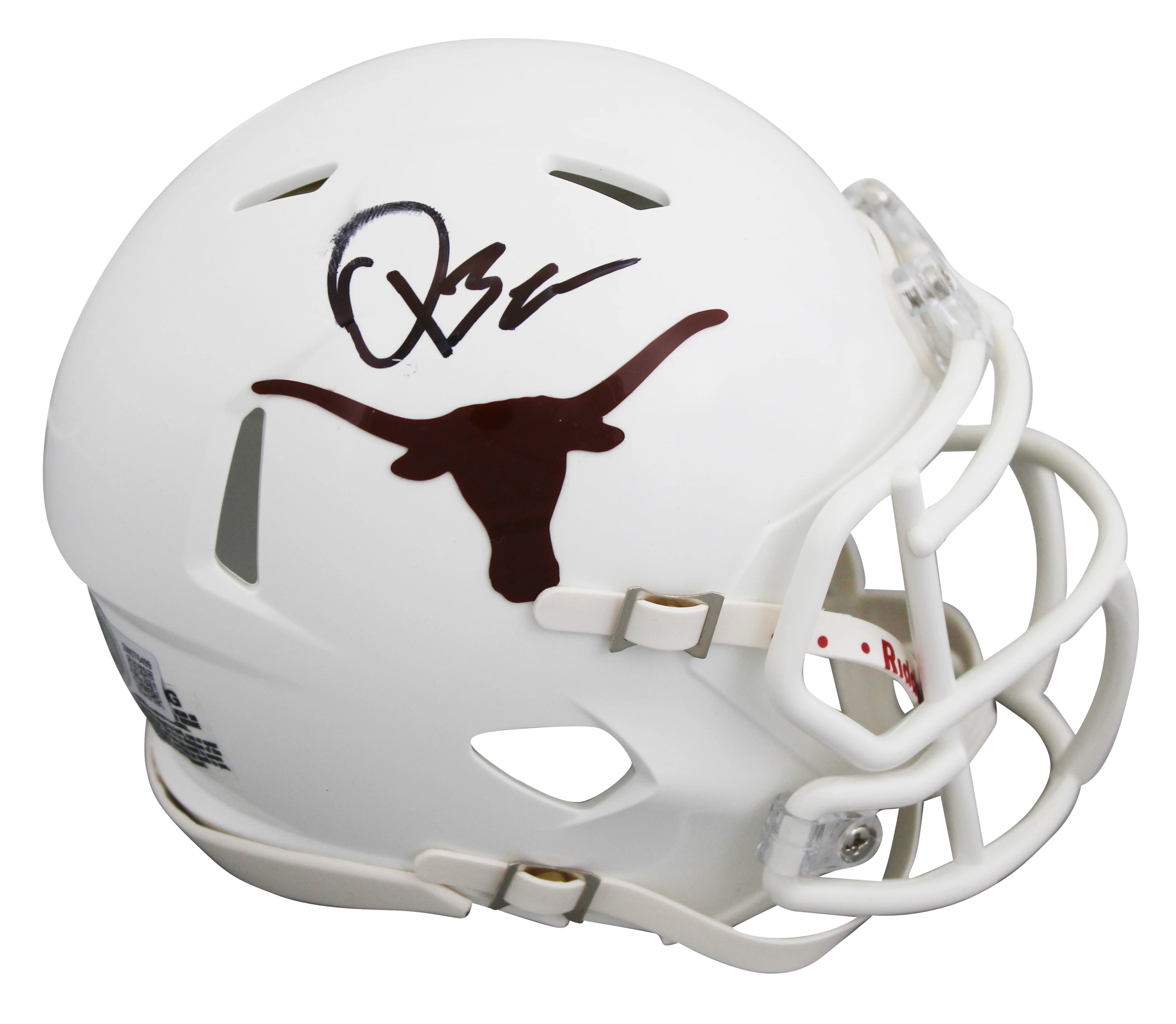 Texas Quinn Ewers Authentic Signed Speed Mini Helmet BAS Witnessed #2W076499 - Image 2