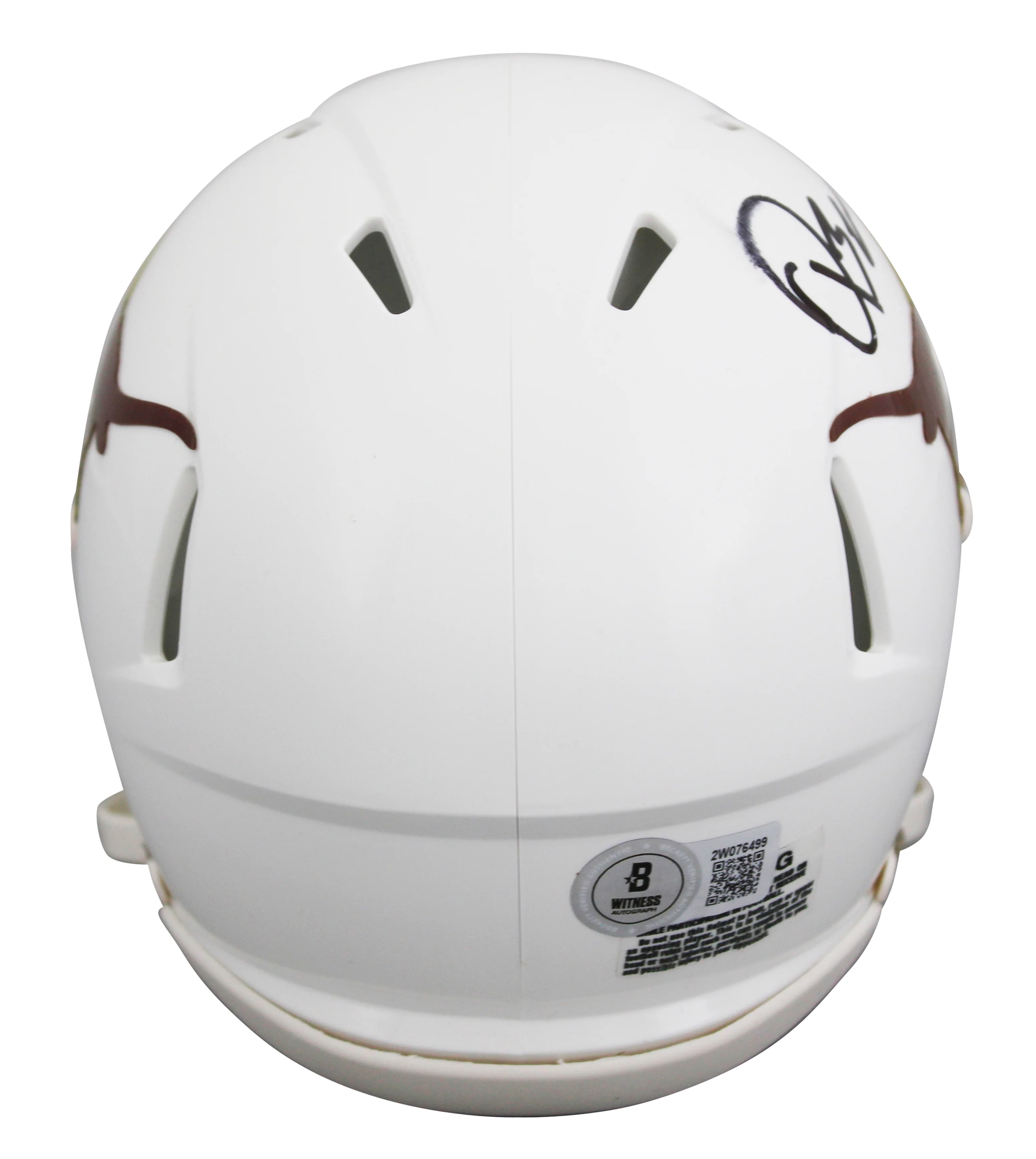 Texas Quinn Ewers Authentic Signed Speed Mini Helmet BAS Witnessed #2W076499 - Image 3