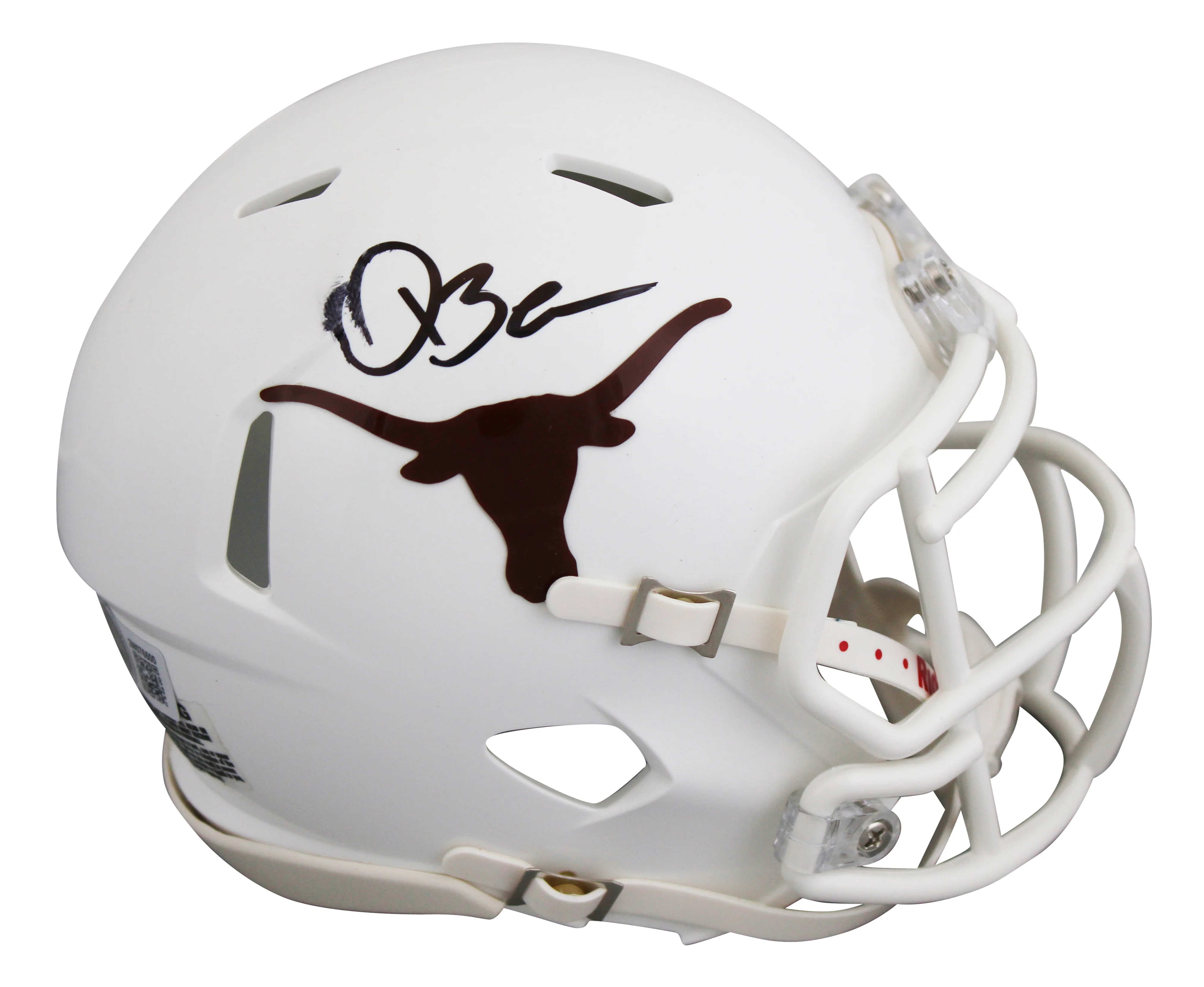 Texas Quinn Ewers Authentic Signed Speed Mini Helmet BAS Witnessed #2W076500 - Image 2