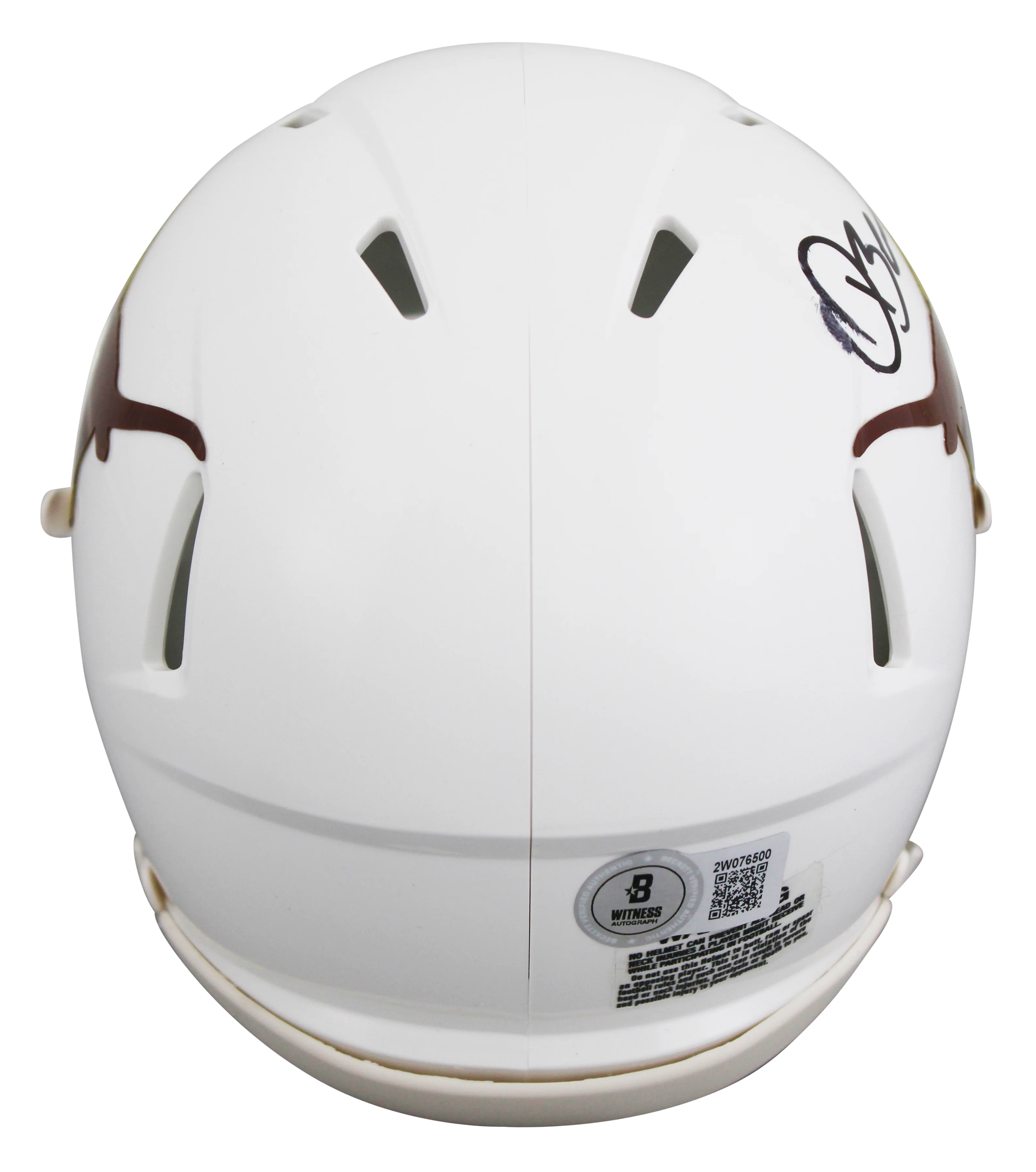 Texas Quinn Ewers Authentic Signed Speed Mini Helmet BAS Witnessed #2W076500 - Image 3